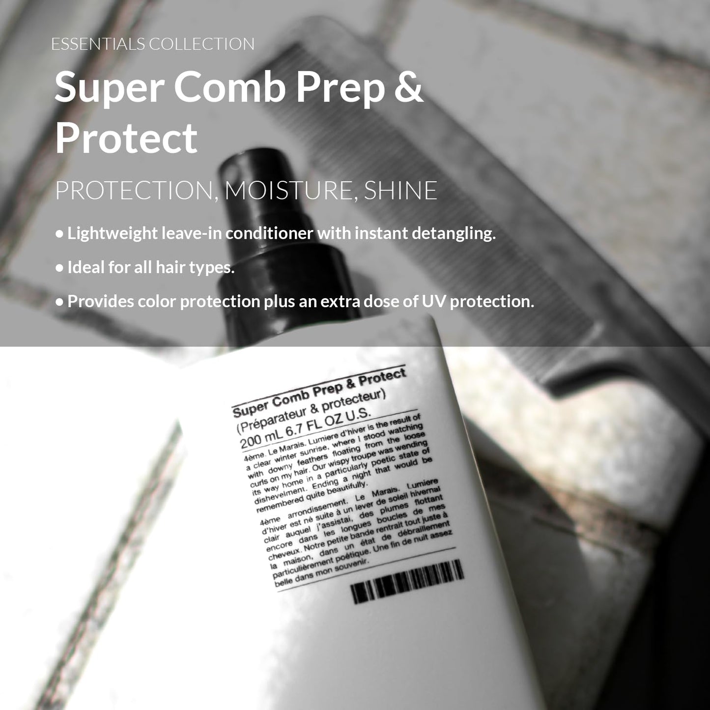 Number 4 Super Comb & Protect, Leave In Conditioner Spray, Heat Protectant for Hair, 6.7 oz