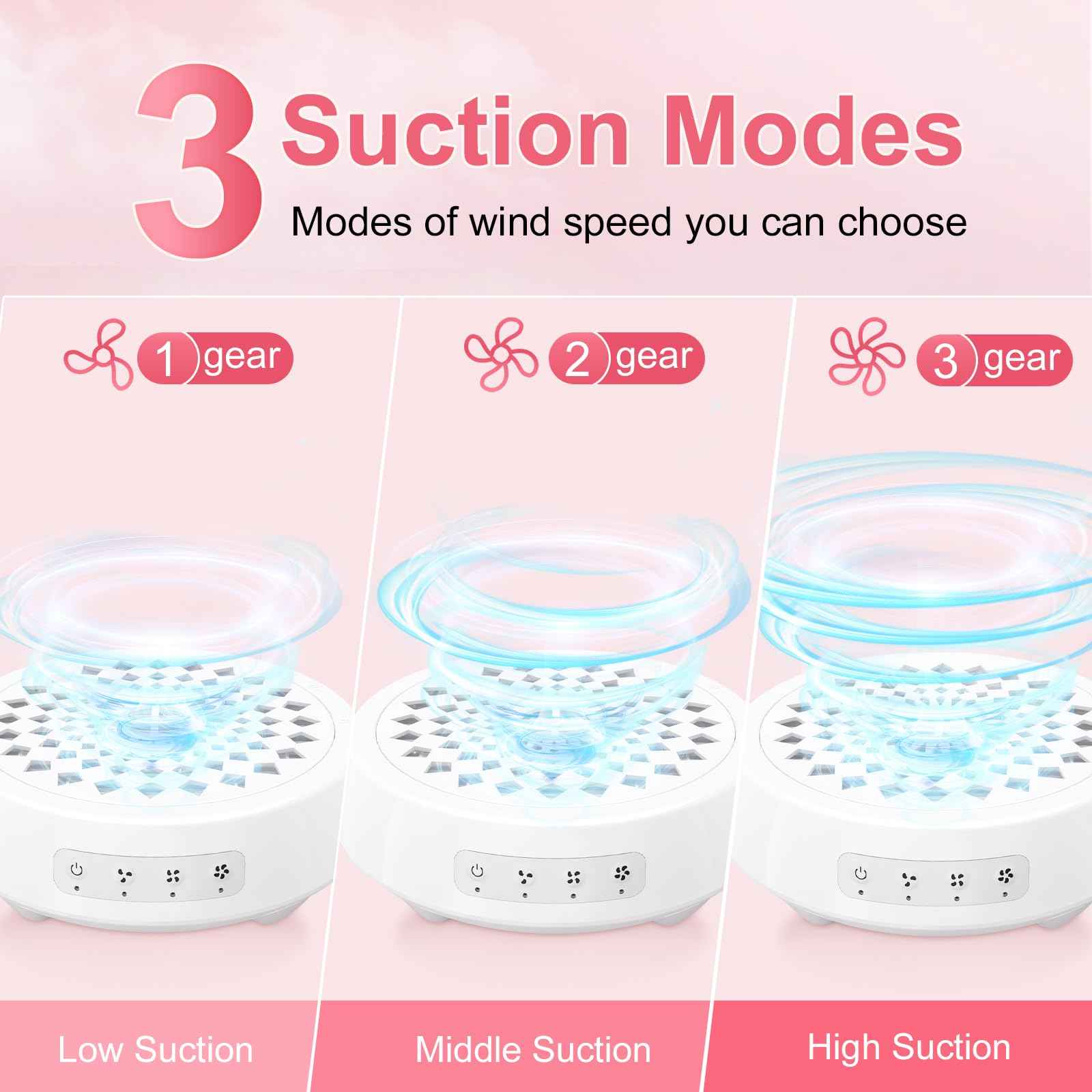 Professional Nail Dust Collector, Quiet Nail Vacuum Cleaner Machine with Reusable Filter, Powerful Suction Nail Tech Dust Fan for Acrylic Gel Nails Art Polishing, Manicure Pedicure Salon Home Use