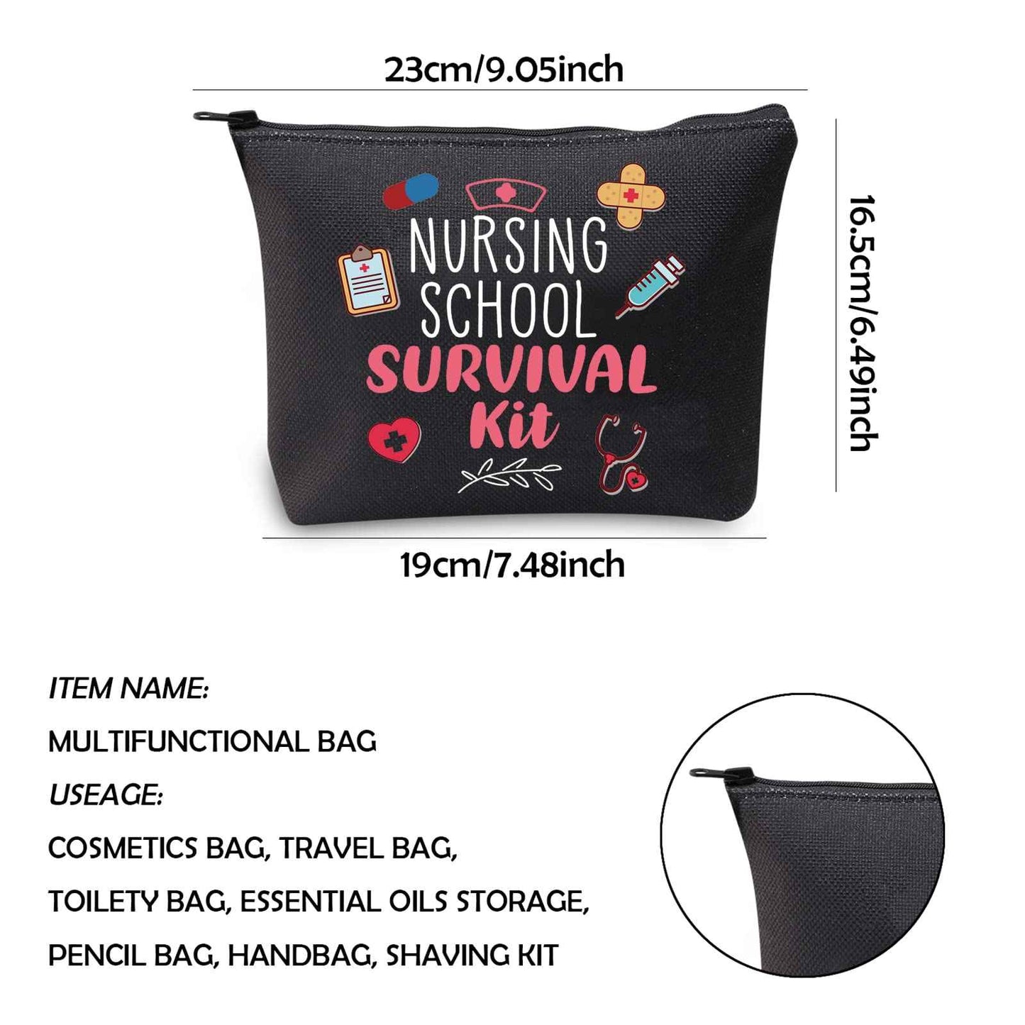 WCGXKO Nurse Gift Nurse Cosmetics Gift Nursing School Survival kit Gift for RN CNA LPV BSN LVP (NURSING SCHOOL black)