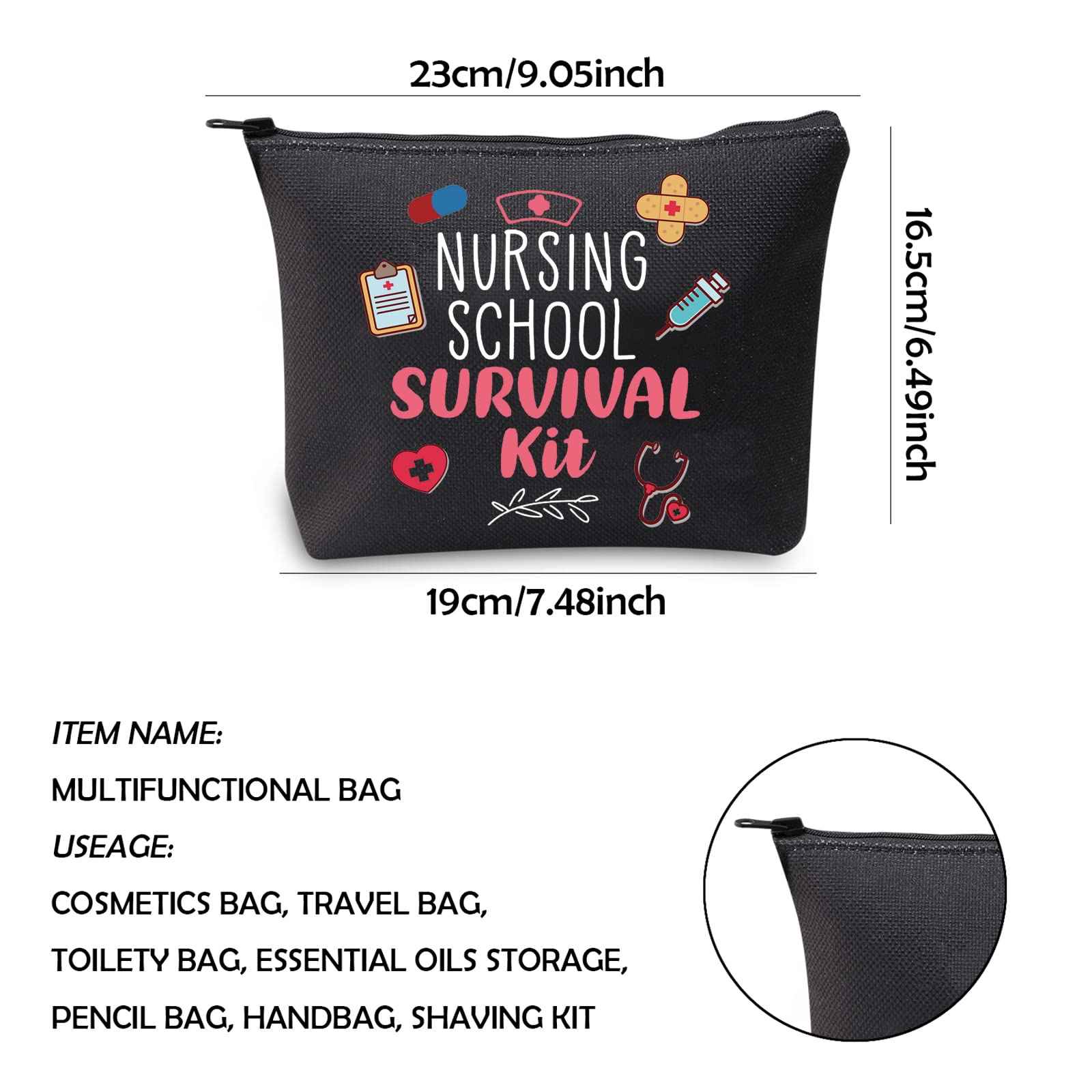 WCGXKO Nurse Gift Nurse Cosmetics Gift Nursing School Survival kit Gift for RN CNA LPV BSN LVP (NURSING SCHOOL black)