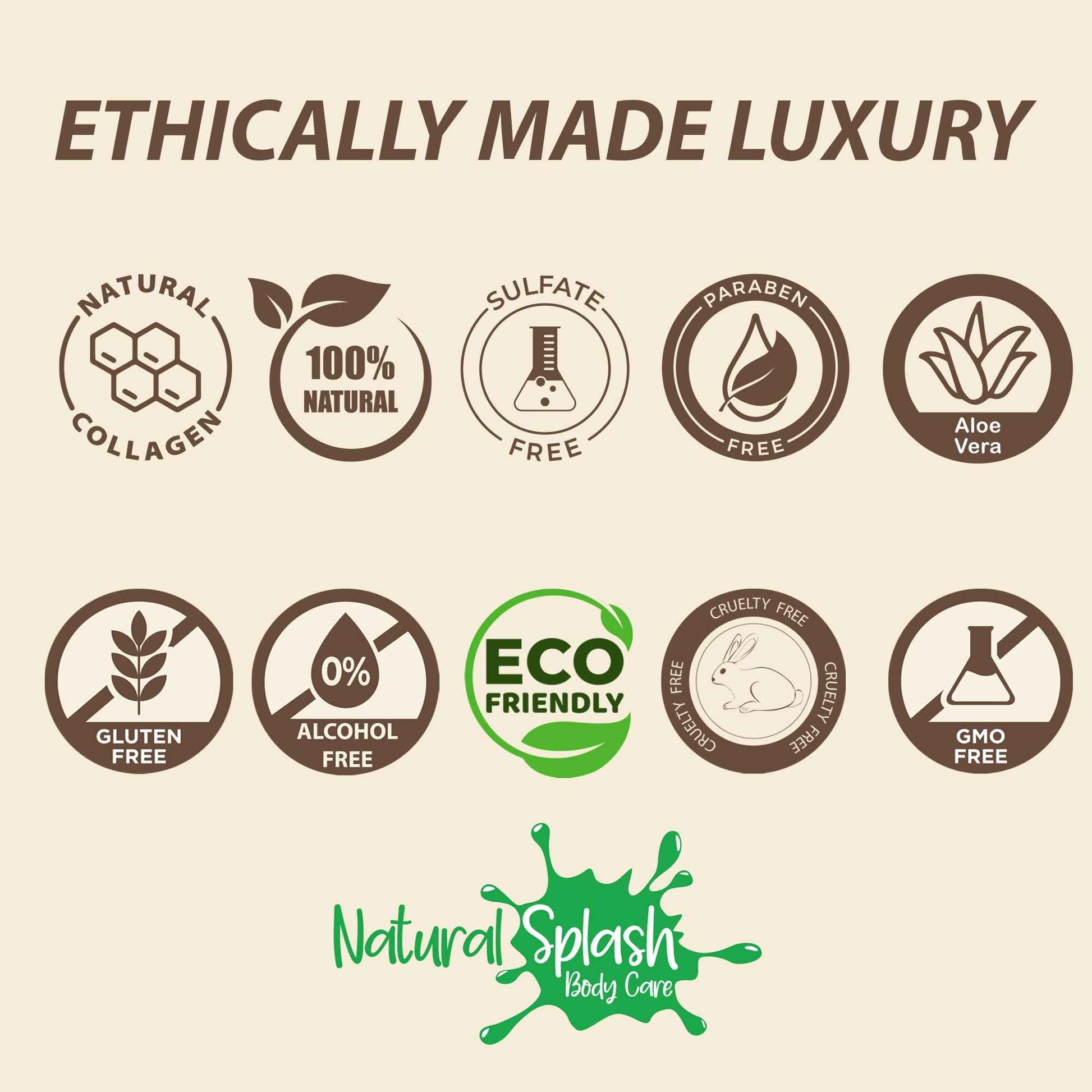 Natural Splash Body Care Natural Handmade Cold Press Bar Soap - Coconut and Oat – Aloe Vera and Vegetable Collagen - Soft exfoliating Formula - 3 Pack