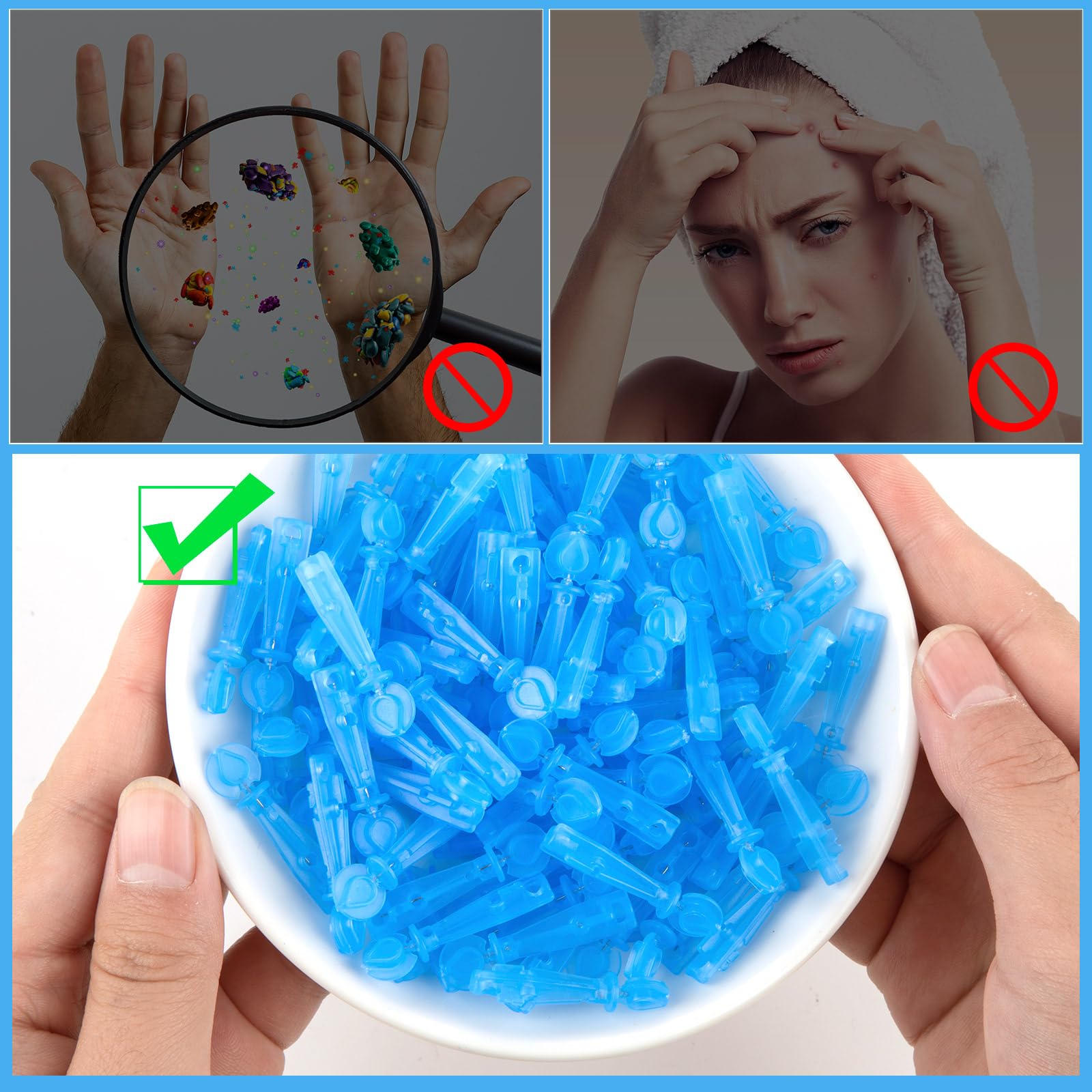 Sterile Needles for Pimples, 100Pcs Disposable Acne Needles Effective Blemish and Blackhead Removal Tools for Clear Skin