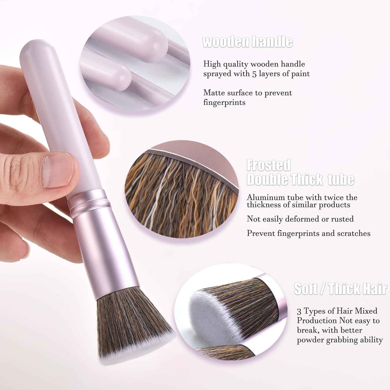 31pcs Makeup Brushes Purple And Makeup Sponges And With Tools Combination Wooden Make up Brushes For Girls Silicone Makeup Brush Cleaner Bowl Professional Makeup Brush Sets For Women(Purple 31pcs)