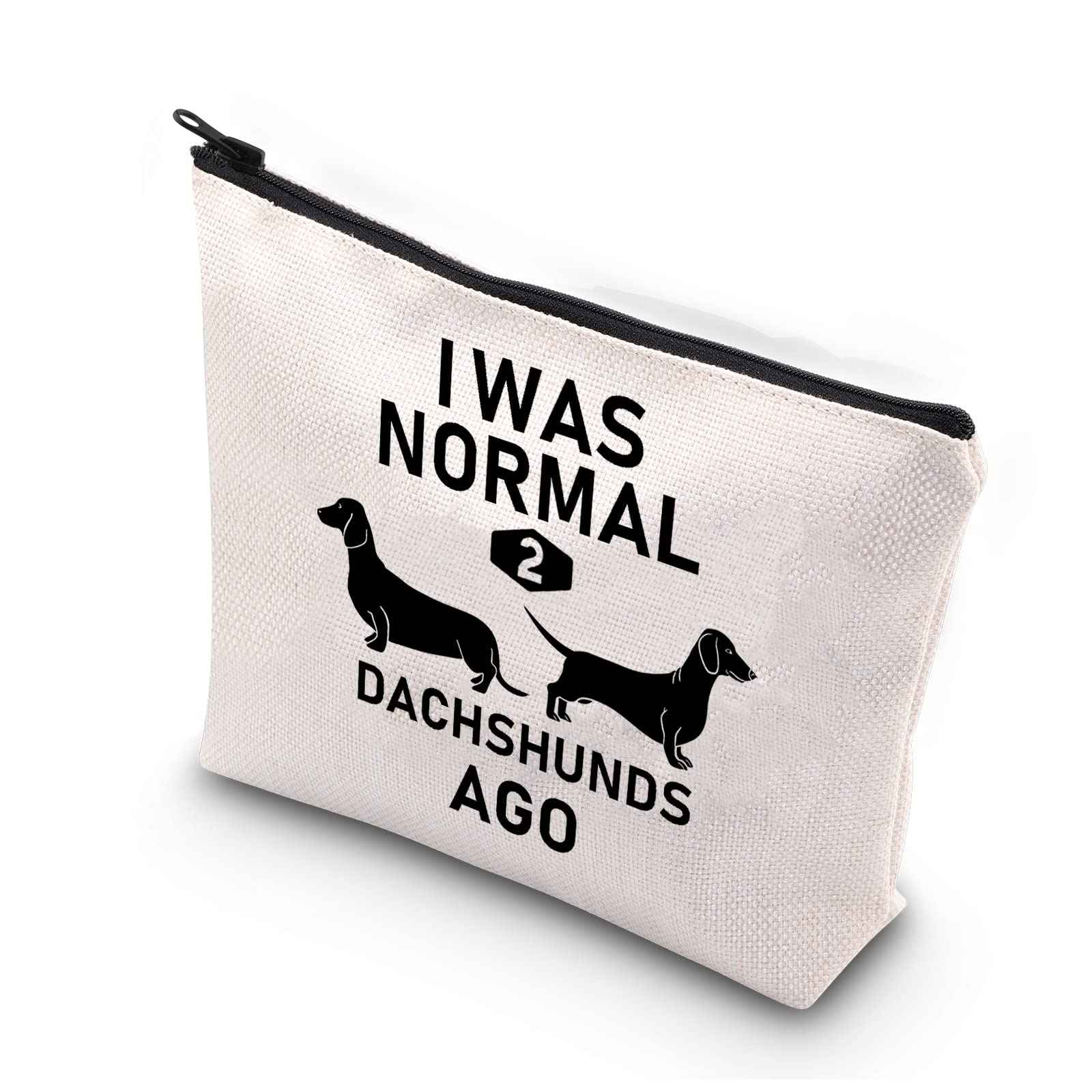 BDPWSS Dachshund Cosmetic Bags for women Dachshund Lover Gift I Was Normal 2 Dachshunds Ago Dachshund Gift (2 dachshunds ago)