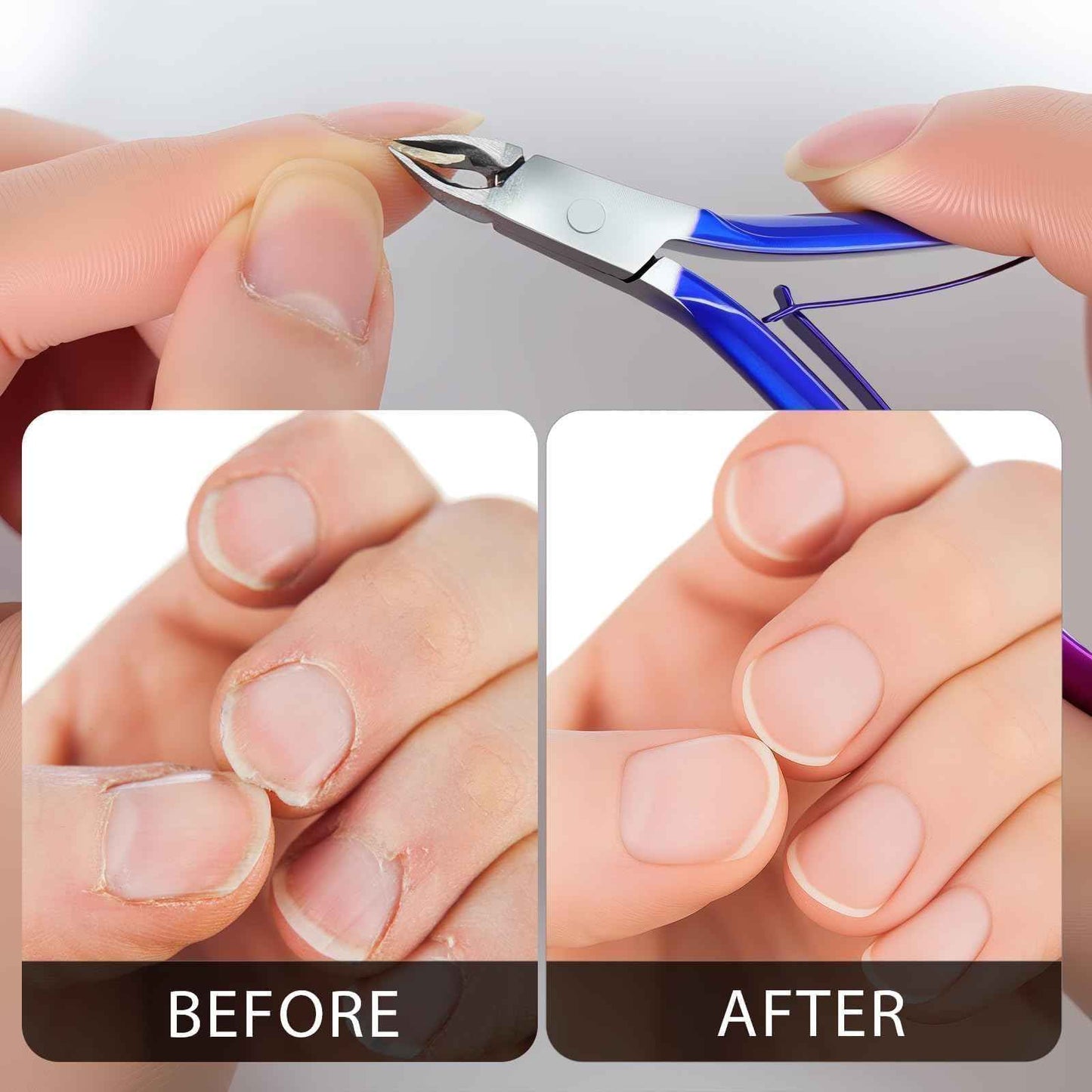 Criyar Cuticle Nippers Kit: Precision Nano-Coated Stainless Steel Cuticle Trimmer Remover for Fingernails and Toenails, Cutter for Manicure Pedicure, Nail Clippers Tools for Women (Blue-Color 1PC)