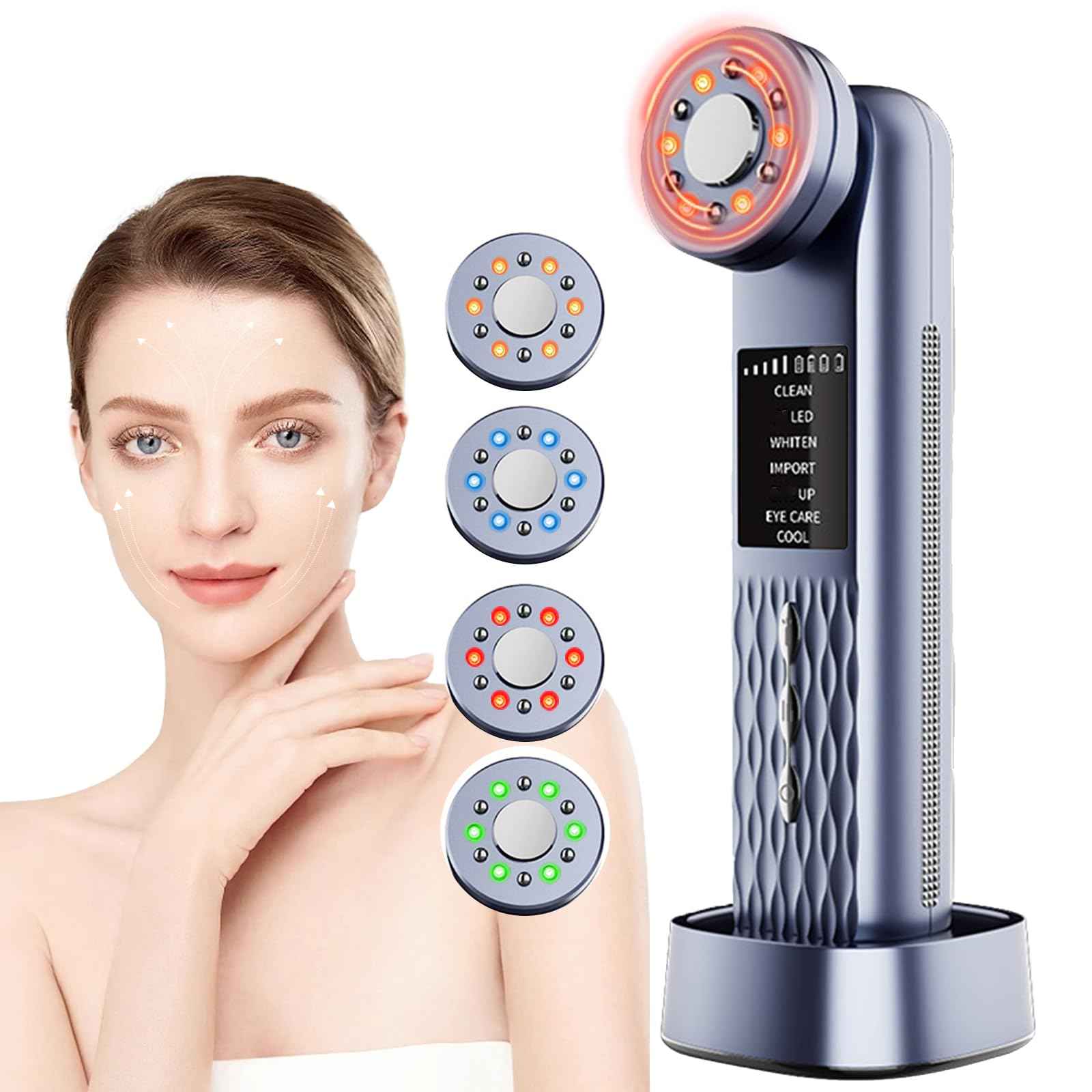 MASIKE Facial Massager for Face, Portable Electric Face Massager 7 in 1 Red Light Therapy Beauty Device Tool for Skin Care at Home