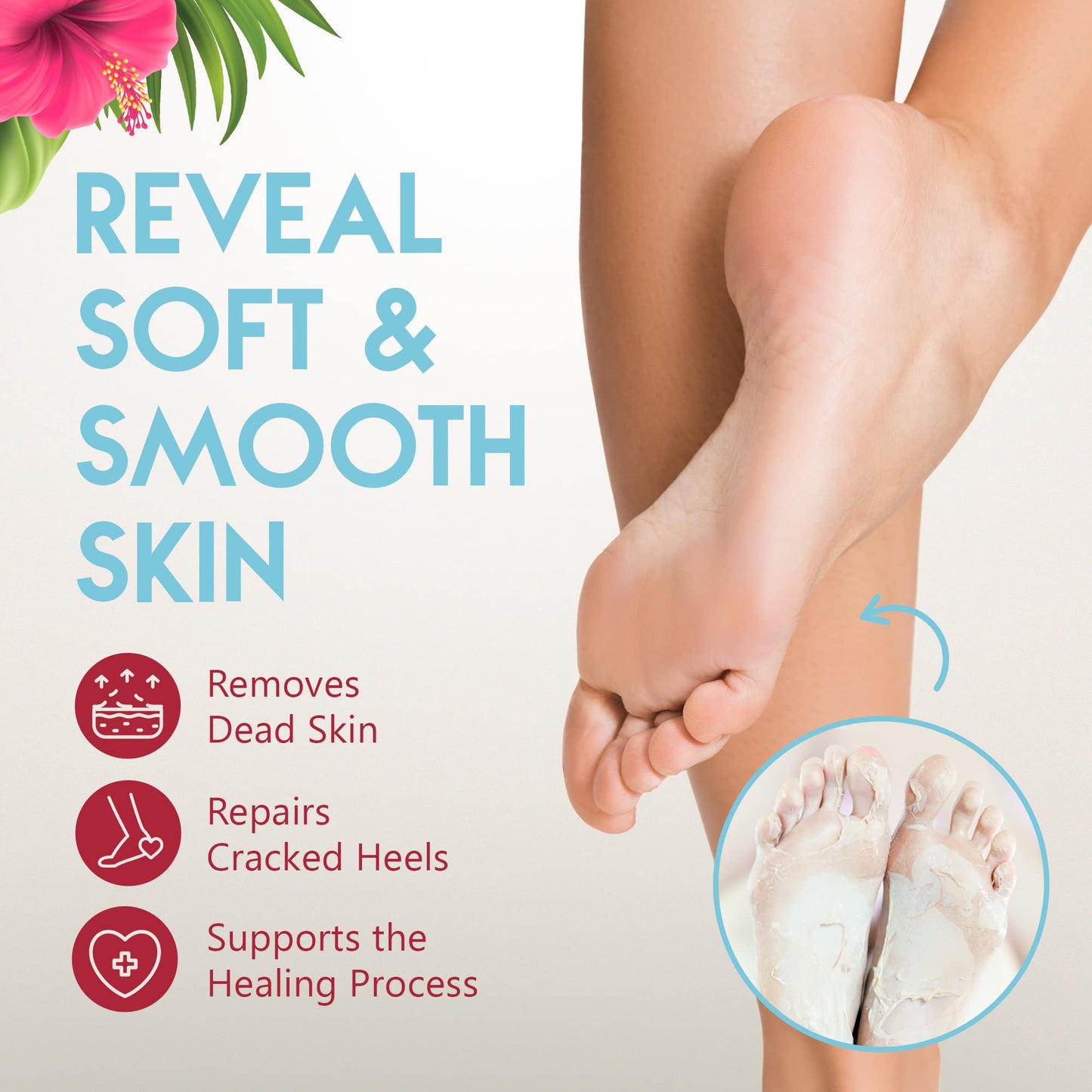 Summer Foot Peeling Mask That Removes Dead Skin - Dermatologically Tested Callus Remover for Dry Cracked Feet - Exfoliating Foot Peel Mask for Baby Soft Feet - Cucumber & Urea Extracts