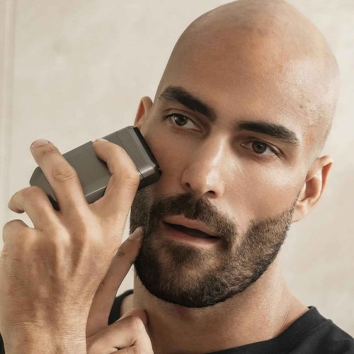 Electric Razors for Men Face - Compact Travel Electric Foil Shavers for Mens Bald Head - Small Portable Face and Head Shavers IPX7 Waterproof Wet and Dry, Dual-Action Blades and USB-C Rechargeable