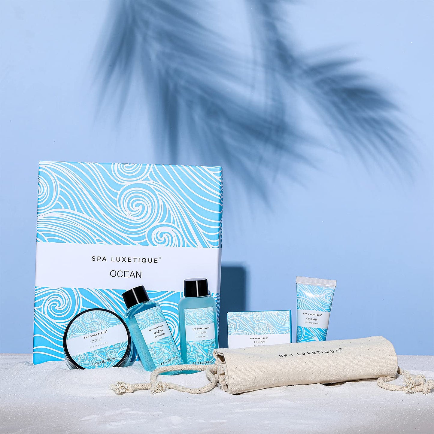 Spa Luxetique Spa Gift Set for Women,Ocean Spa Set Includes Body Lotion, Shower Gel,Bubble Bath, Hand Cream,Bath Kit for Women,Ocean Gifts for Women