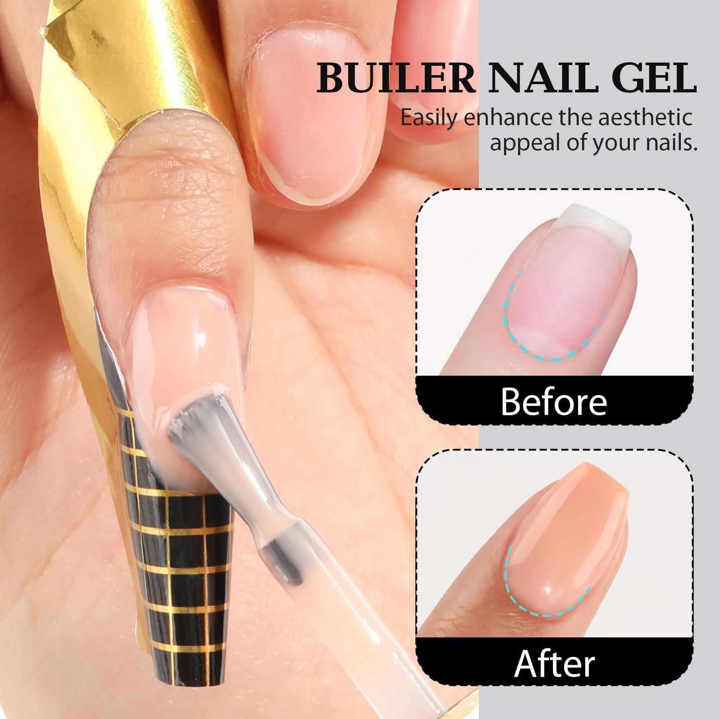 UNA GELLA Builder Nail Gel 15ml 1Pcs Multifunctional Jelly light Pink Building Gel Nail Polish Long Lasting Nail Strengthener Gel Nail Extension Soak Off U V/LED Nail Lamp Needed for Home DIY Salon