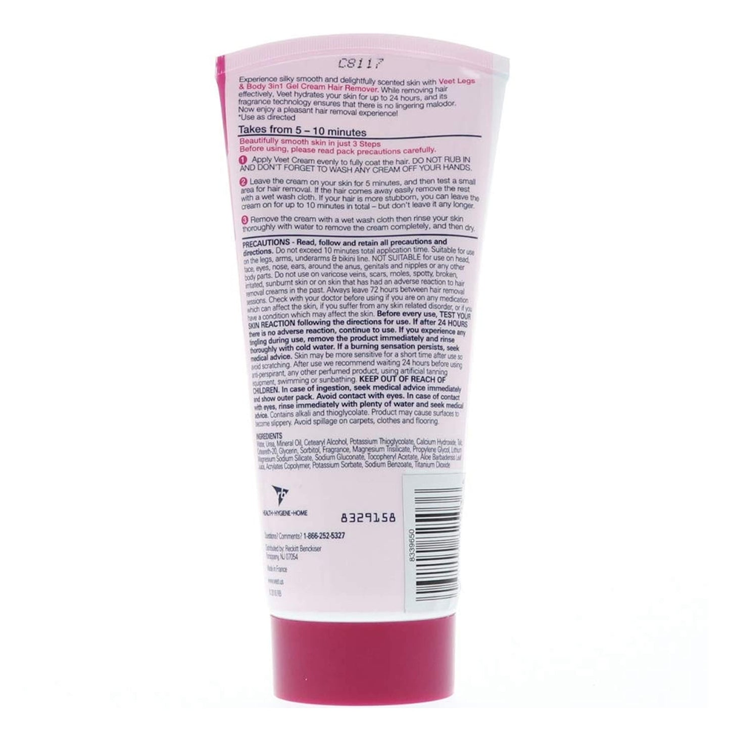 Fast Acting Gel Cream Hair Remover Veet Hair Remover Women 6.78 oz (Pack of 3)