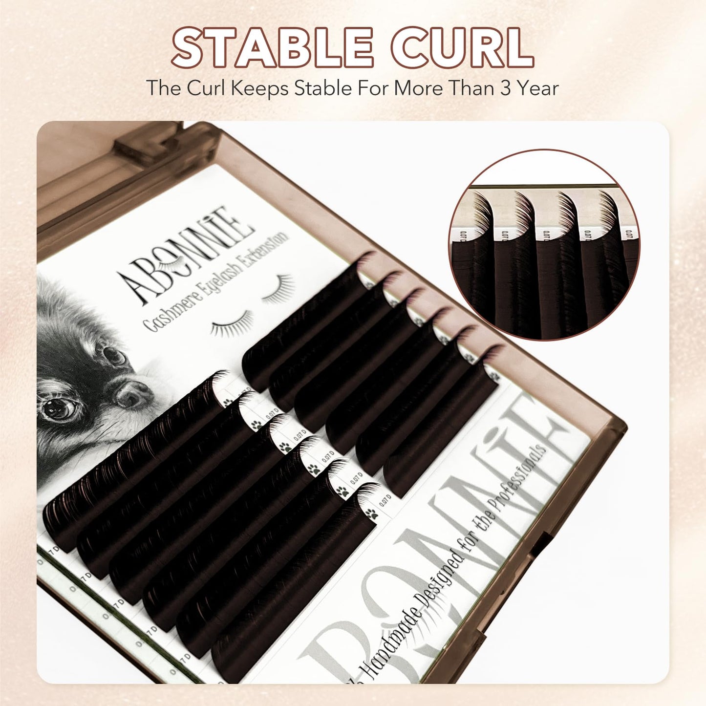 ABONNIE Brown Lash Extensions, Colored Lash Extensions, 0.05 C Curl Lash Extensions, 11mm Lash Trays Classic Lash Extensions, Single Lash Extensions for Professional (Brown 0.05 C 11mm)