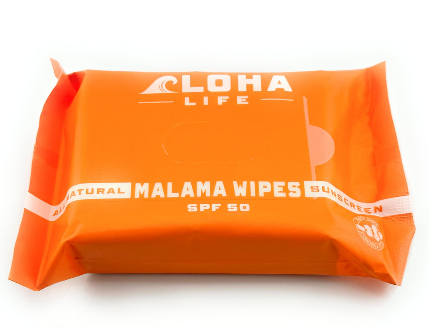 Malama Wipes 50 SPF Reef Safe Biodegradable Sunscreen wipes, Kid-safe, Sensitive Psoriasis-friendly, UVA/UVB Protection, Family, Travel-Size, Waterproof,Cruelty-free,Mess-Free, Easy application.