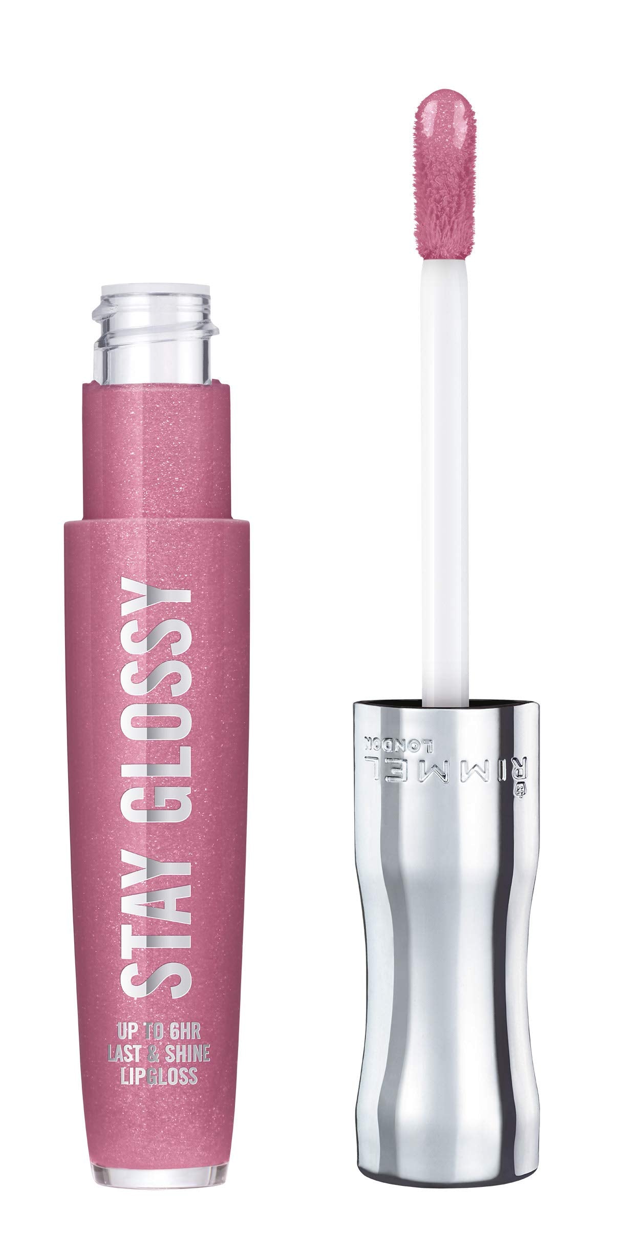 Rimmel Stay Glossy Lip Gloss Bundle - 640 All Day Seduction & 030 Cake for Breakfast, 18oz Each