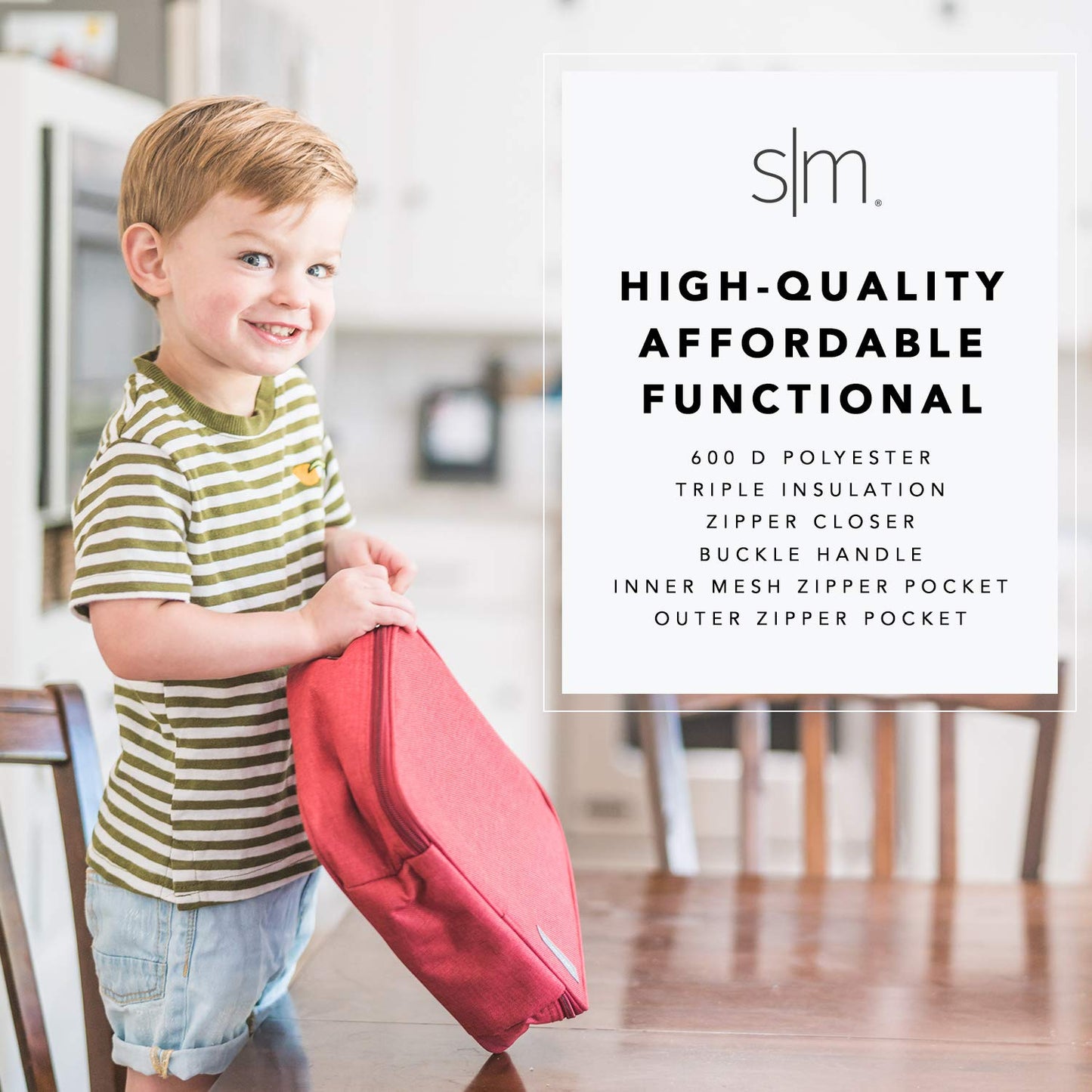 Simple Modern Kids Lunch Box for School | Reusable Insulated Lunch Bag for Toddler, Girl, and Boy | Meal Containers with Exterior & Interior Pockets | Hadley Collection | Shark Bite