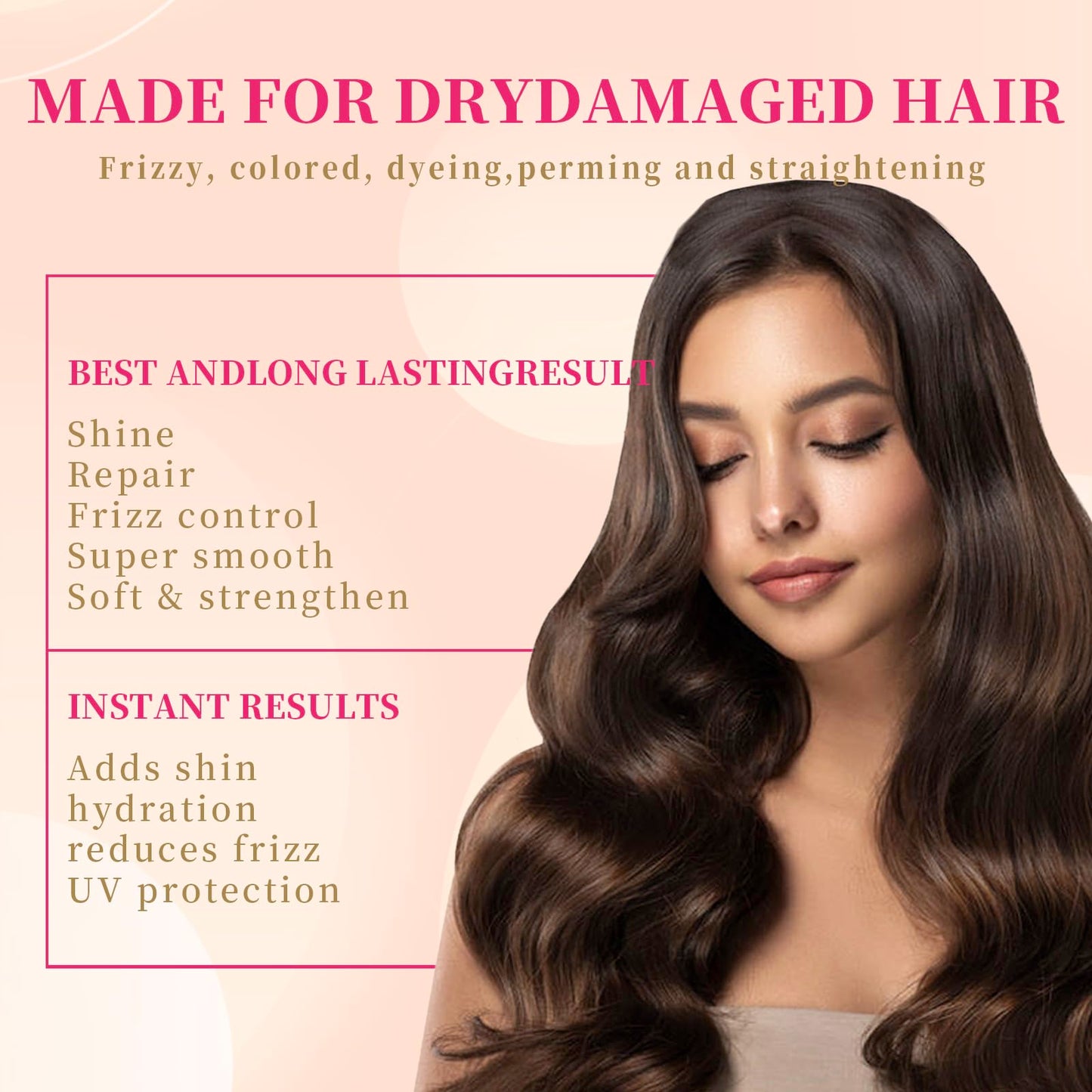 Shyway Hair Treatment Oil with Vitamins A C E Pro B5, Argan Macadamia Oils, for frizzy, dry, Damaged Hair care, No Rinse-hair serum (Red-First choice-Fit all hair-SK-HF001)