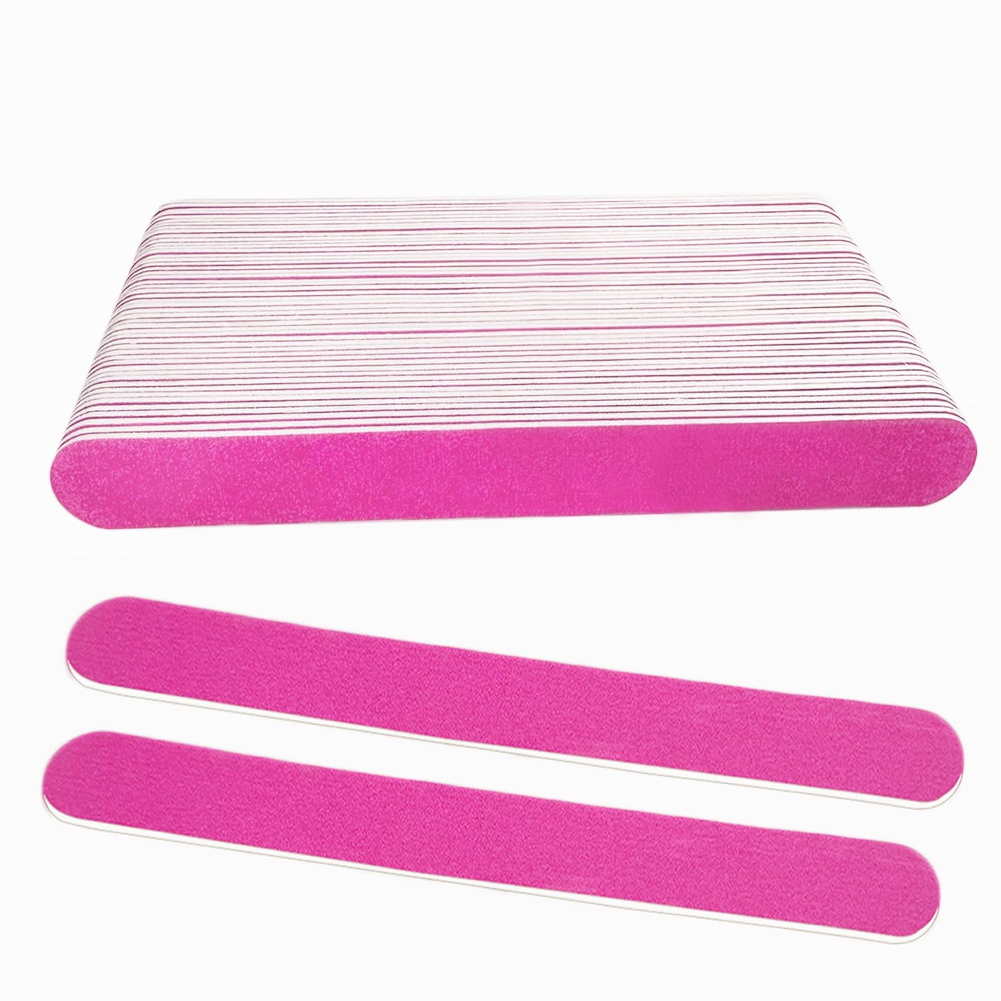 24 Pcs Wooden Nail Files, 7 Inches Emery Board Nail File for Nature Nails, Manicure Tool Set Disposable Nail File for Home Salon Pink