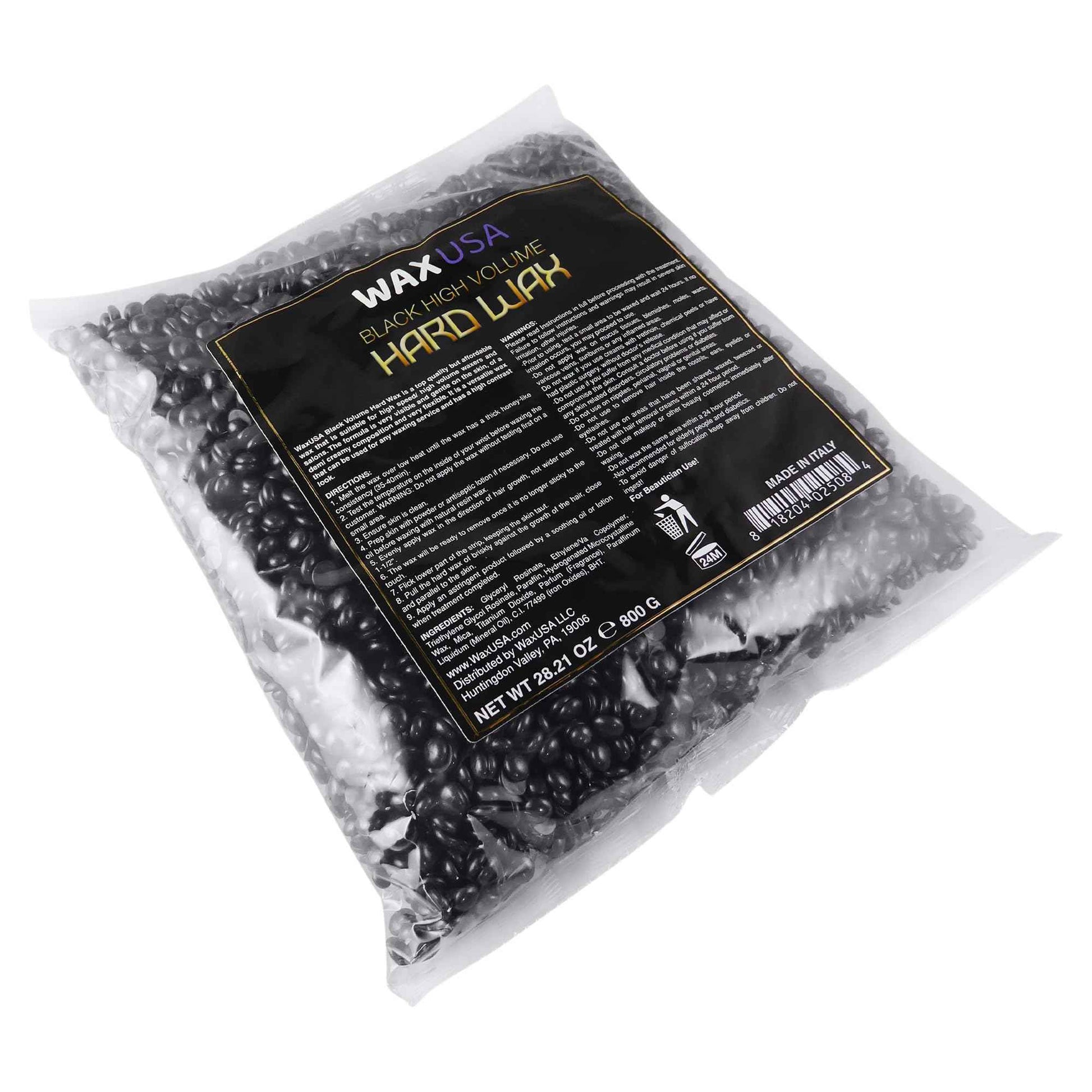 WAXUSA Black High Volume Depilatory Hard Wax Beads 800 g | 1.76 lb