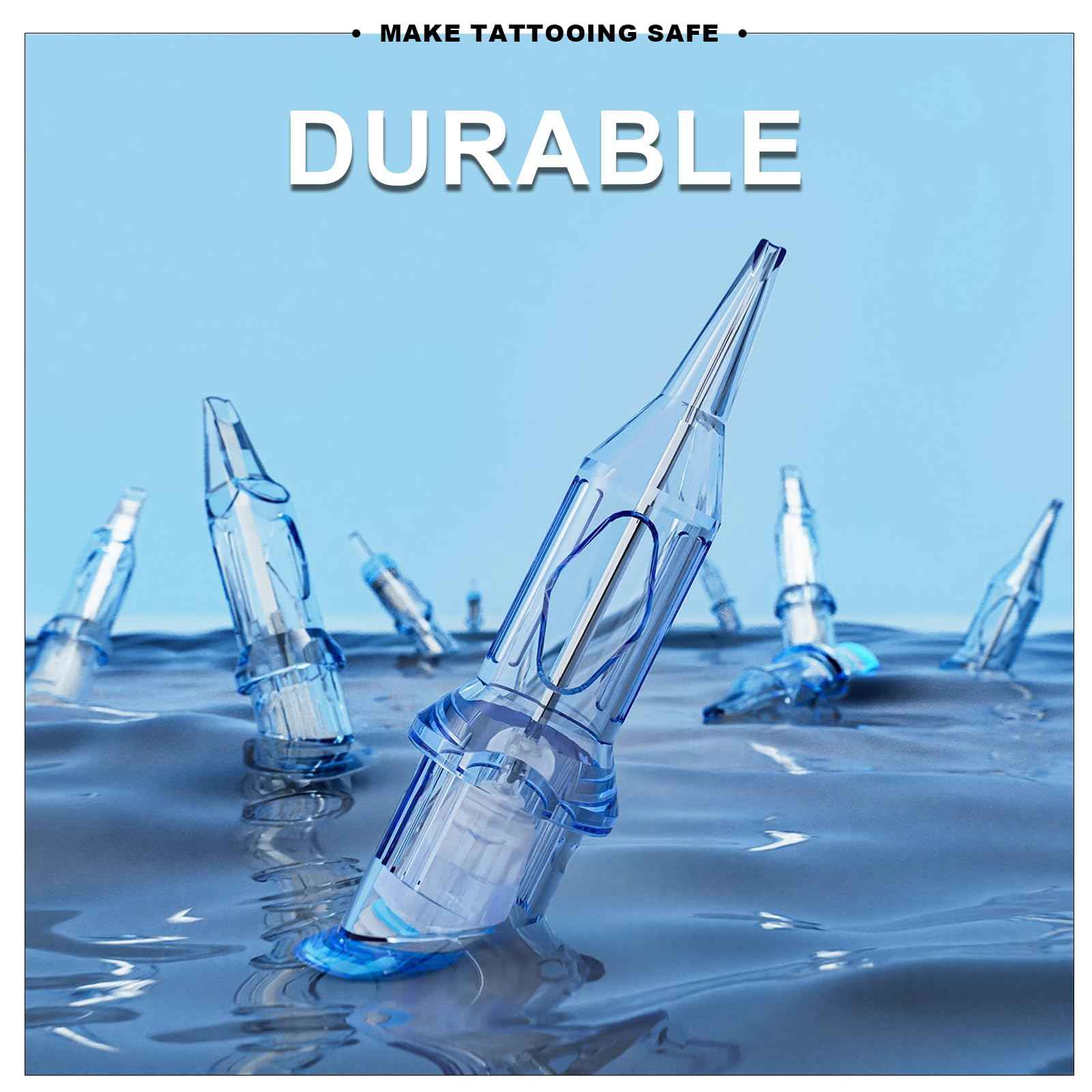 Emalla ELIOT Tattoo Cartridge Needles, 20Pcs Premium Tattoo Needles #10 Bugpin Curved Magnum Tattoo Cartridges 1023CML Tattoo Needles Diameter 0.30mm Long Taper 5.0mm for Machine Tattoo Supplies