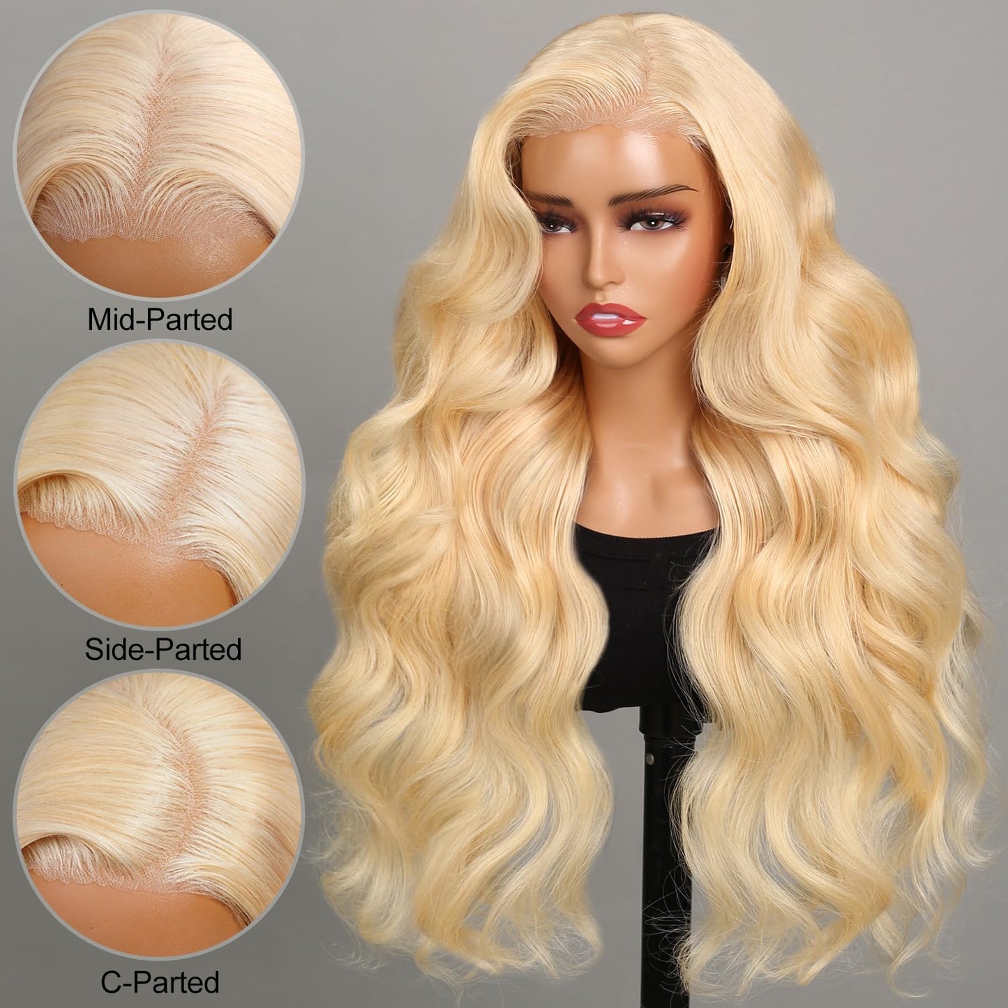 SUPERLOOK 6X5 Wear and Go Glueless Wigs Human Hair 613 Lace Front Wig Human Hair 240% Density Blonde Lace Front Wigs Human Hair Bleached Knots Pre cut Lace Pre Plucked (30inch, 613 Body Wave Wig)