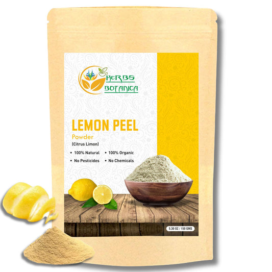 Herbs Botanica Organic Lemon Peel Powder Citrus Peel Organic 5.3 oz /150 gms 100% Natural | Anti Tan Face Mask, Face Pack