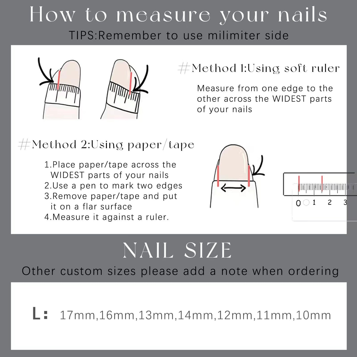 CUZIAM V French Tip Press on Nails Long Natural Nude Black Coffin Handmade Fake Gel Nails, High Shine Reusable Glossy Acrylic False Nail Full Cover Artificial Nail Art Manicure for Women Girls-14pcs,L