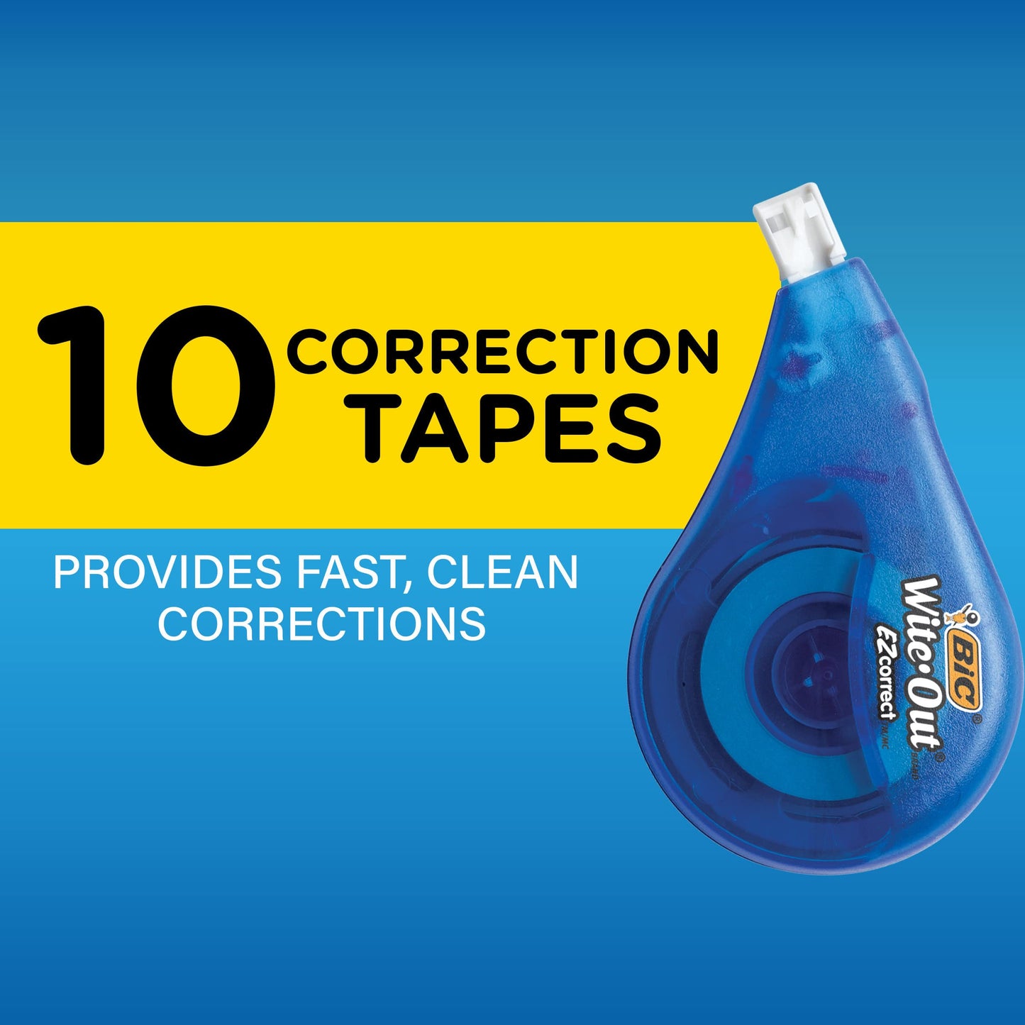 BIC Wite-Out Brand EZ Correct Correction Tape, White, (Pack of 9, 90 Count Total)