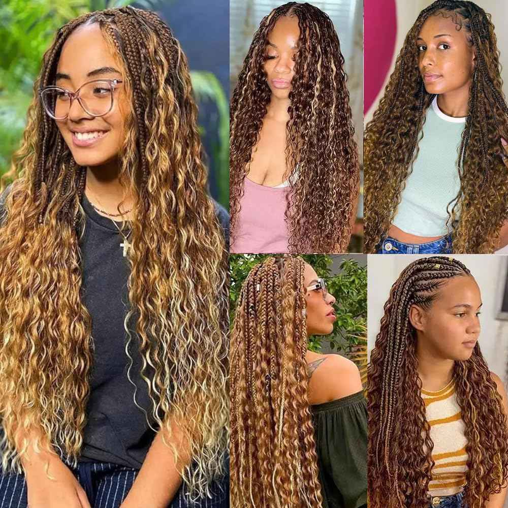 18 Inch Human Braiding Hair For Boho Braids 100g 2 Bundles Deep Wave Bulk Human Braiding Hair 100 Percent Unprocessed Virgin Hair Highlight 4/27 Wet and Wavy No Weft Boho Knotless Braid