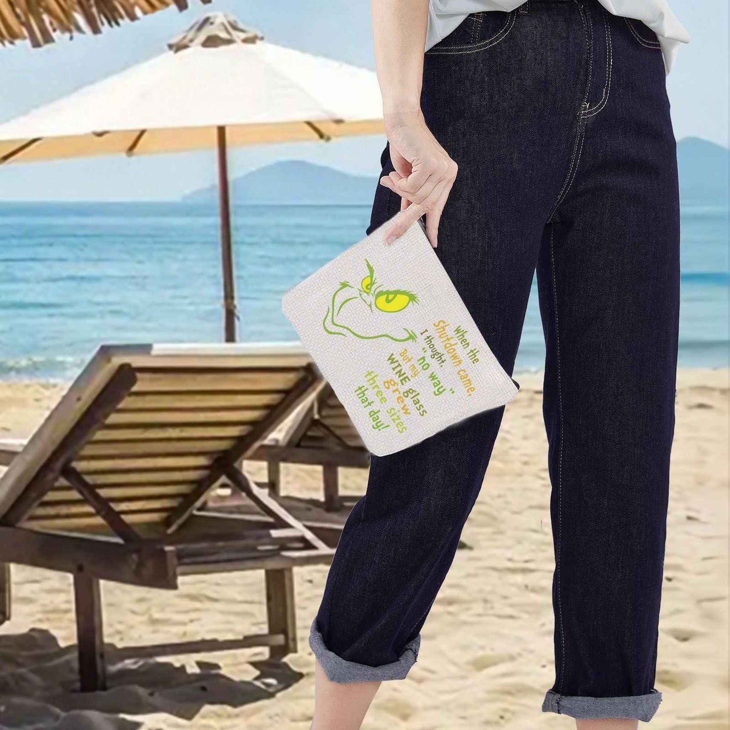 LEVLO Grenn Doctor Cat Quote Cosmetic Make Up Bag Doctor Cat Fans Gift When The Shutdowh Came I Thought No Way Makeup Zipper Pouch Bag (When The Shutdowh)