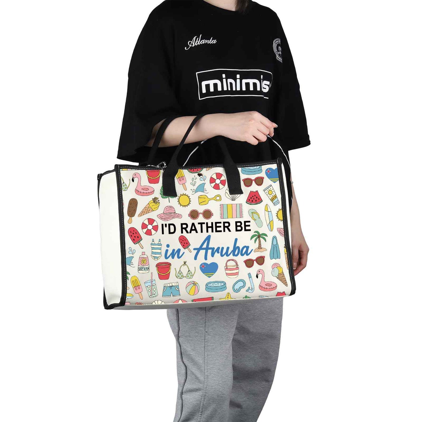 G2TUP Aruba Lover Gift I'd Rather Be in Aruba Makeup Bag Aruba Trip Cosmetic Bag Aruba Souvenirs Gift Aruba Travel Gift (Be in Aruba TT)