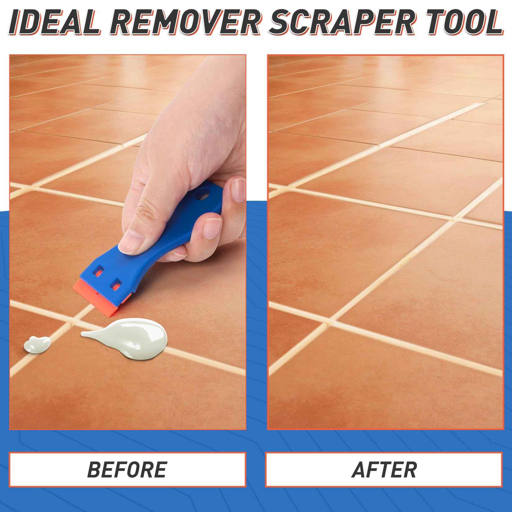 DIYSELF 2 Pack Plastic Razor Blade Scraper, 100PCS Plastic & Metal Razor Blades