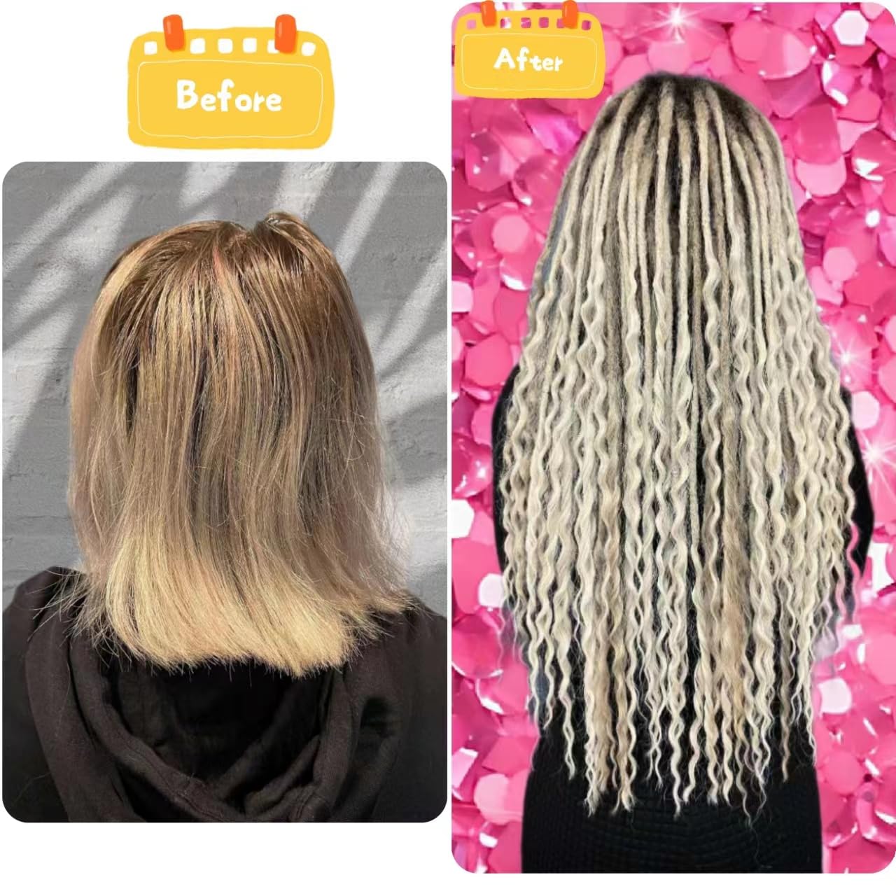 Dreadlock Extensions Single Ended Dreadlocks Dreads 24Inch Ombre Blonde Dread Synthetic Dreadlock Extensions Braid in Dreadlock Extensions Clip in Dreadlocks(T27/613)