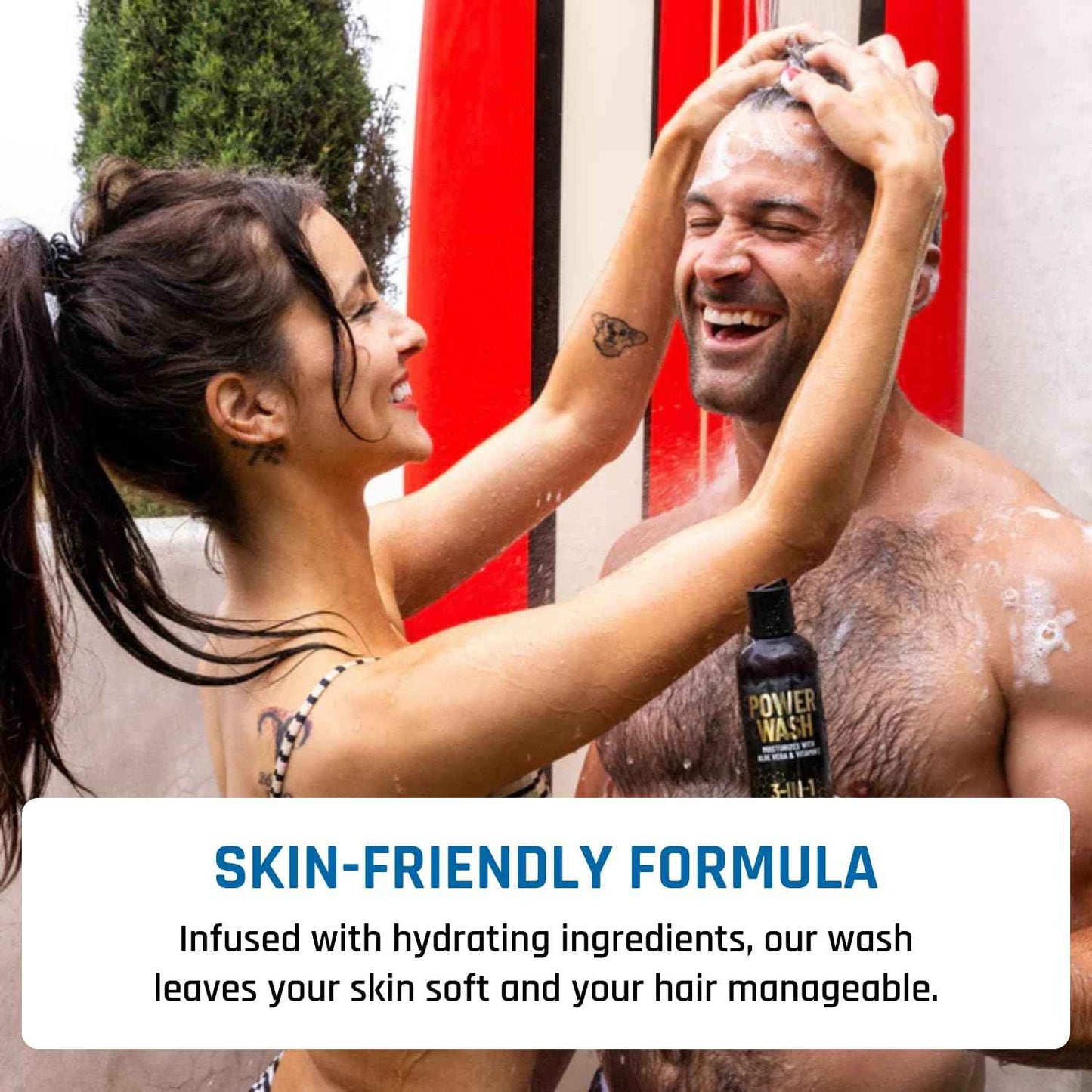 Derm Dude Happy Sack Ball Deodorant Anti Chafing Cream & 3 in 1 Power Wash Set | Mens Body Wash, Shampoo & Conditioner | With All-Natural DeoPlex for Odor Control & Aloe Vera to Hydrate - MVP Scent