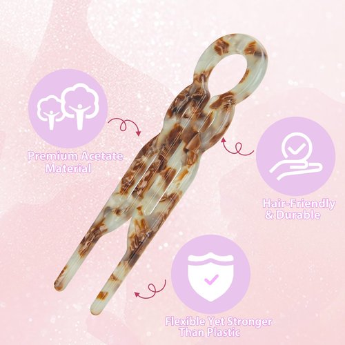 Lialys Prestige Hair Pins for Women - 4PCS French Elegant Hair Clips, Hair Pins & Sticks for Women (Set 1)