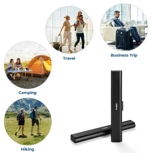 Oralphi Aluminum Toothbrush Travel Case, Portable Travel Toothbrush Holder, Durable Manual Toothbrush Box Container for Traveling, Bathroom, Camping, Business Trip-Black