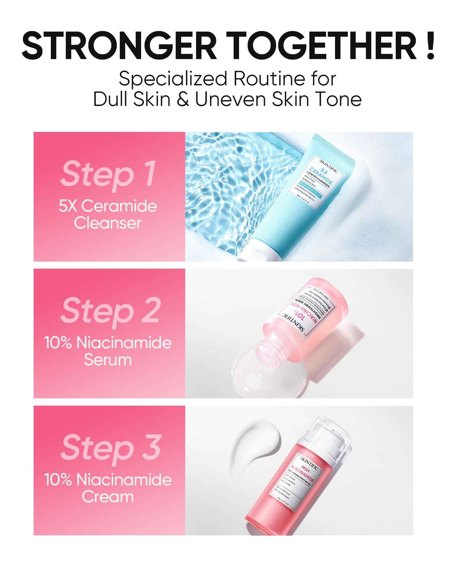 SKINTIFIC MSH Niacinamide Brightening Cream,Fades Dark Spots, Evens Skin Tone, Tranexamic Acid, α-Arbutin, 5X Ceramides, Centella Asiatica, Suitable for Oil skin, 2.67 oz / 80g