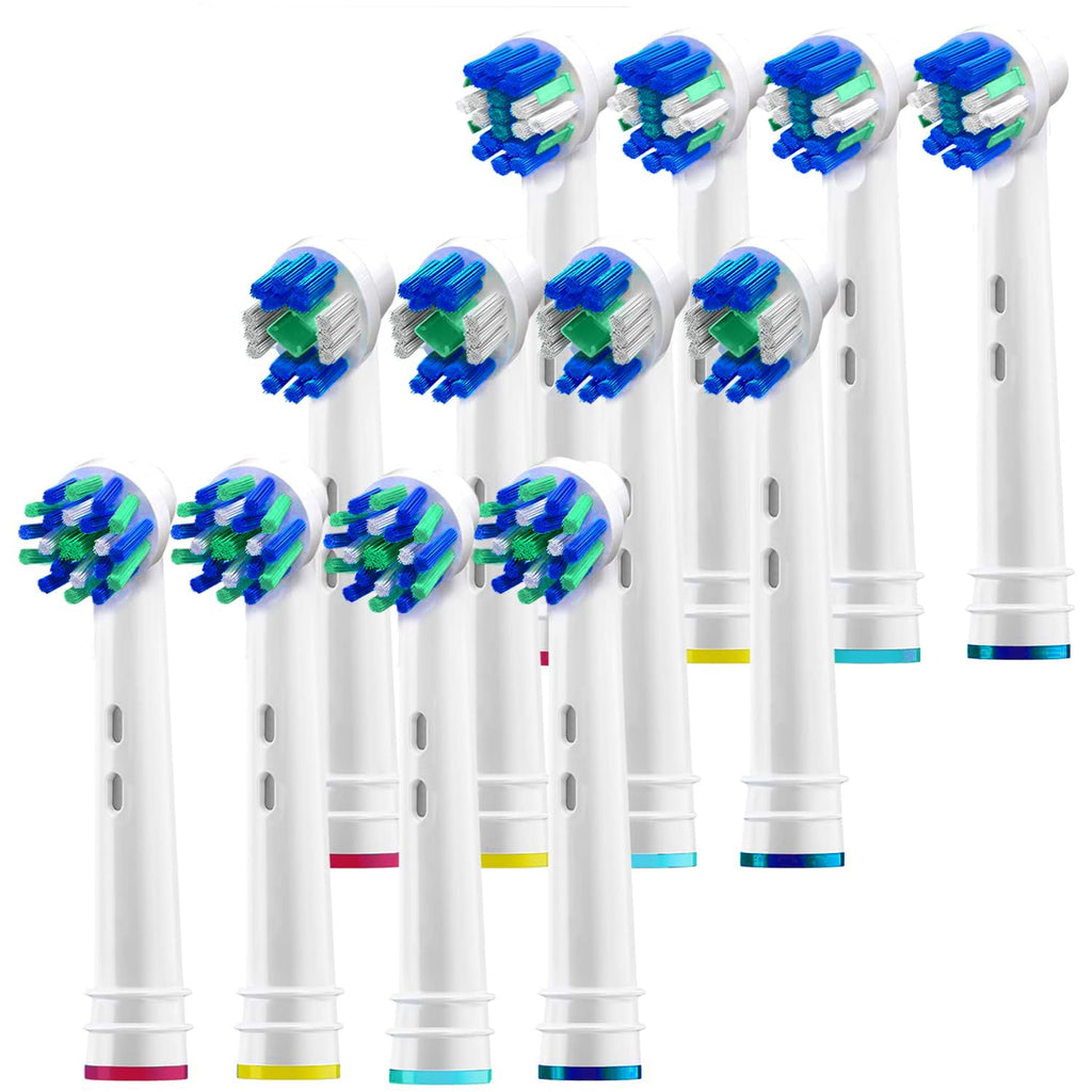 Toothbrush Heads for Oral B, 12 Pack Professional Electric Toothbrush Replacement Heads Medium Dupont Bristles Replacement Toothbrush Heads Assorted Floss Cross & Whitening Styles Brush Heads Refills