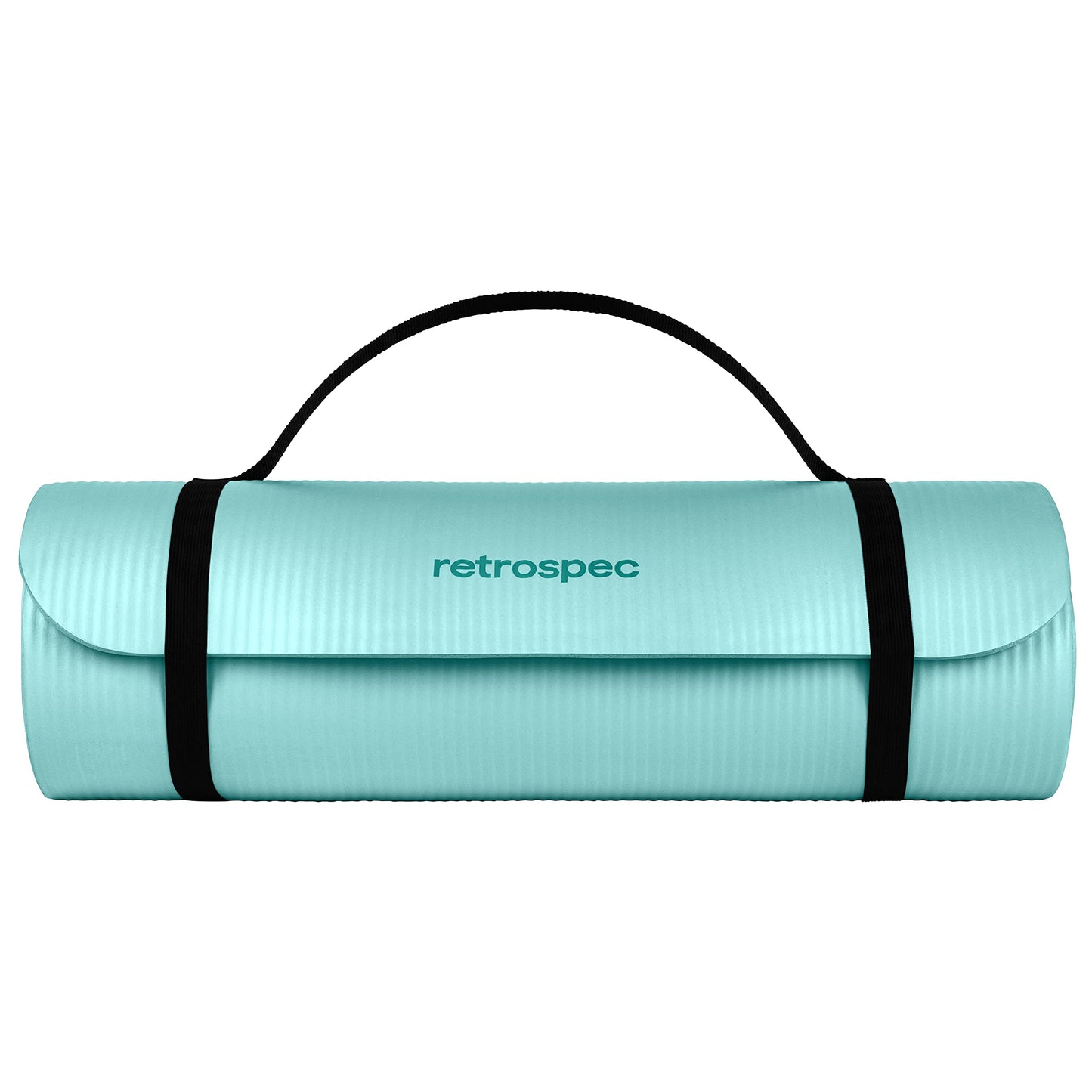 Retrospec Solana Yoga Mat 1" Thick w/Nylon Strap for Men & Women - Non Slip Exercise Mat for Home Yoga, Pilates, Stretching, Floor & Fitness Workouts - Blue Ridge