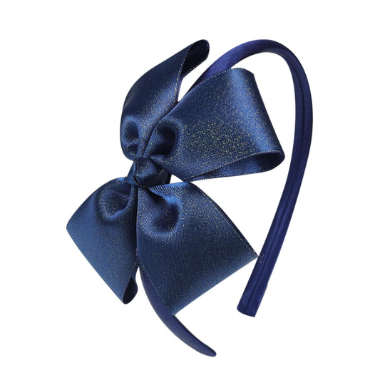 AMYDECOR Fashion Cute Bow Headband for Girls, Kids, and Toddlers (Navy Blue)