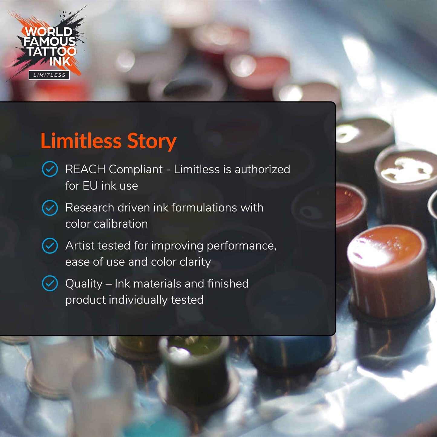 World Famous Tattoo Ink Limitless - Medium Orange 1 - Professional Tattoo Ink & Tattoo Supplies - Skin-Safe Permanent Tattooing in Bold Shades - Vegan & Non-Toxic (1 oz)