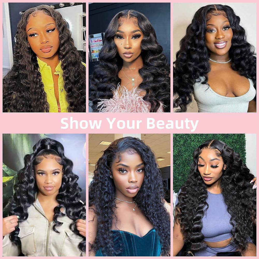 Loose Deep Wave Bundles Human Hair 24 Inch 12A Grade Brazilian Loose Deep Curly Bundles Human Hair Bundles 100% Unprocessed Virgin Hair Bundles For Black Women Natural Color