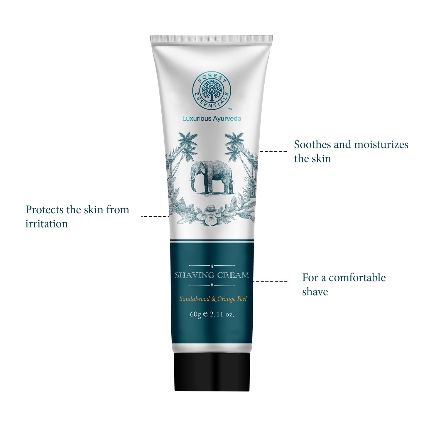 Forest Essentials Shaving Cream Sandalwood & Orange Peel 60g