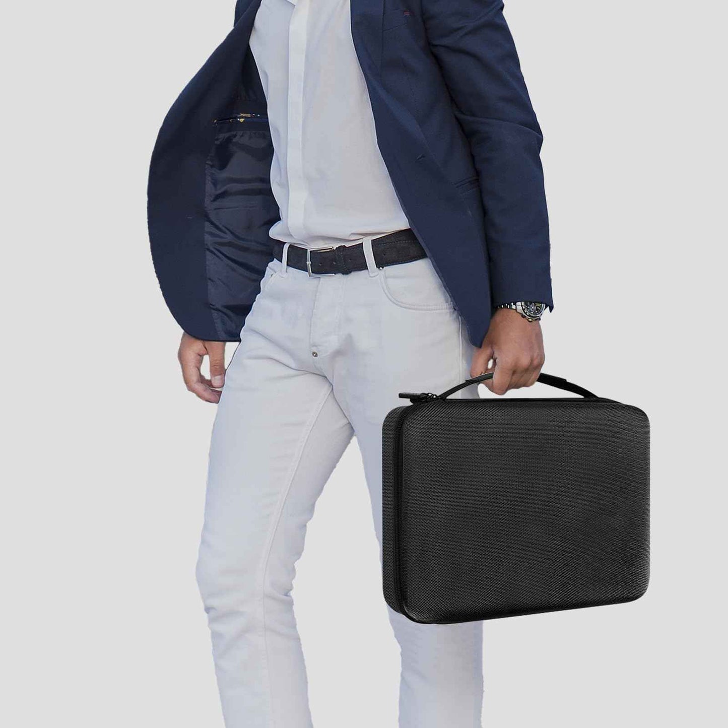 bibuks Professional Barber Clipper Case – Hard EVA Shell Oxford Fabric Travel Organizer for Clippers and Supplies, Portable Barber Storage Bag for Barbers & Stylists (Black)