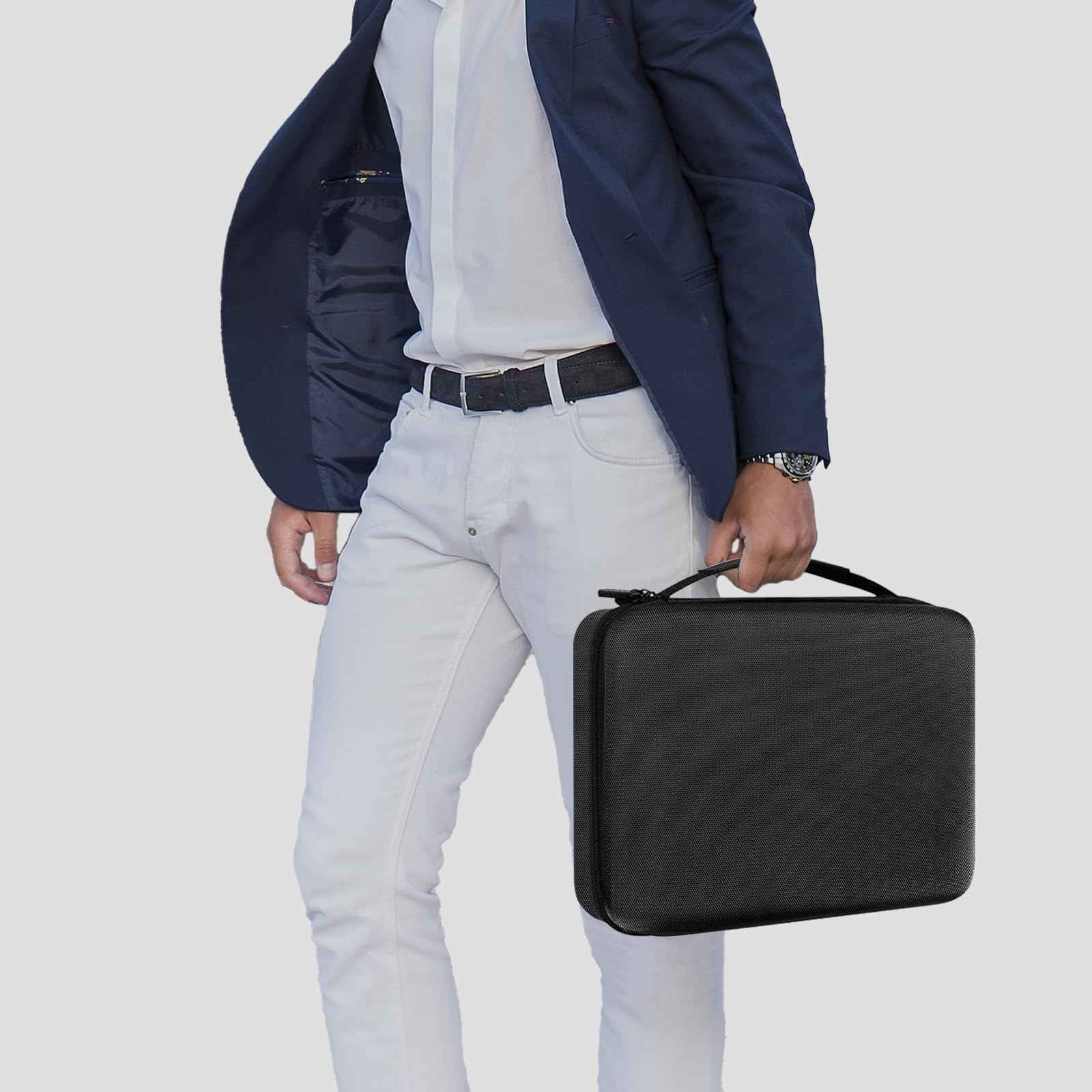 bibuks Professional Barber Clipper Case – Hard EVA Shell Oxford Fabric Travel Organizer for Clippers and Supplies, Portable Barber Storage Bag for Barbers & Stylists (Black)