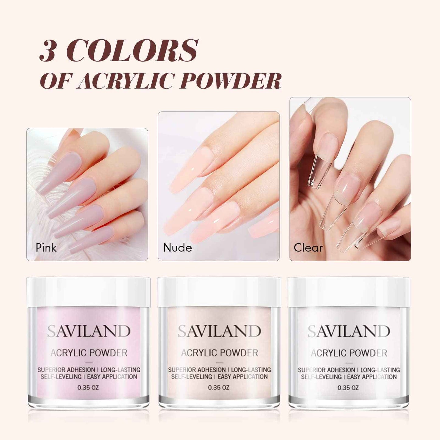 Saviland Monomer with Acrylic Nail Kit