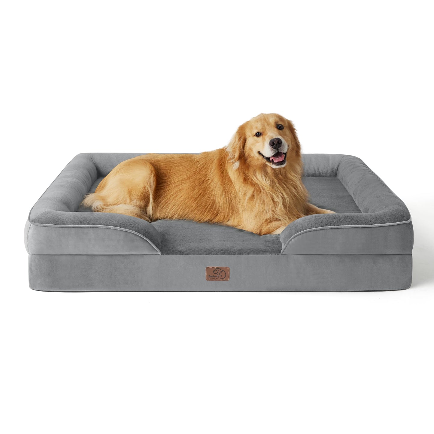 Bedsure Orthopedic Dog Bed for Extra Large Dogs - XL Plus Waterproof Dog Sofa Beds, Supportive Foam Pet Couch Bed with Removable Washable Cover, Waterproof Lining and Nonskid Bottom, Grey