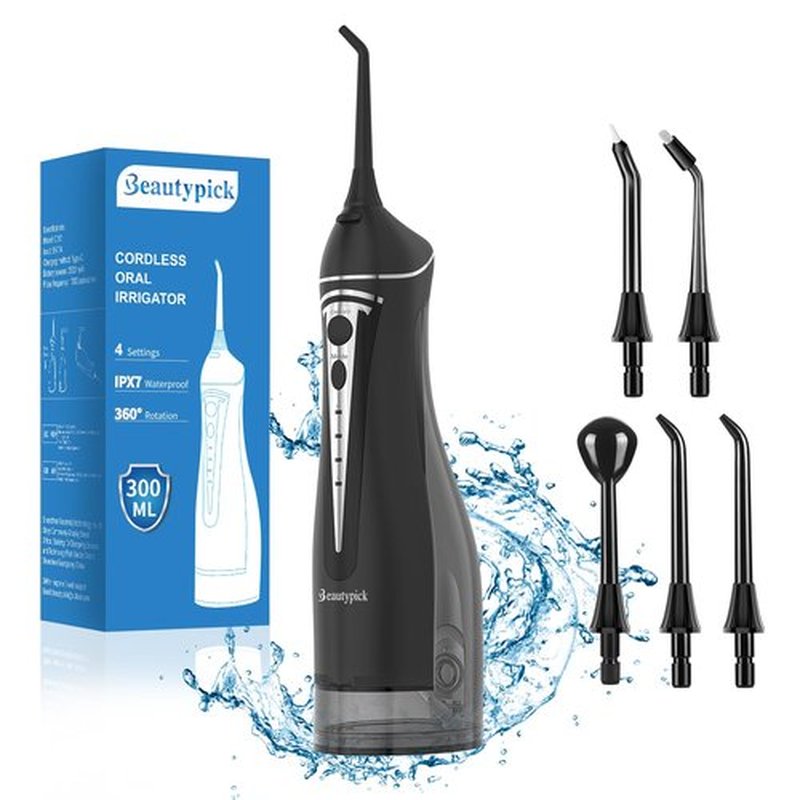 Water Flosser for Teeth Pick Cordlesss,Beautypick Portable Electric flossers for Teeth Cleaning and Flossing,300ML Braces Oral Irrigator, Rechargeable Waterproof Dental Picks for Home Travel