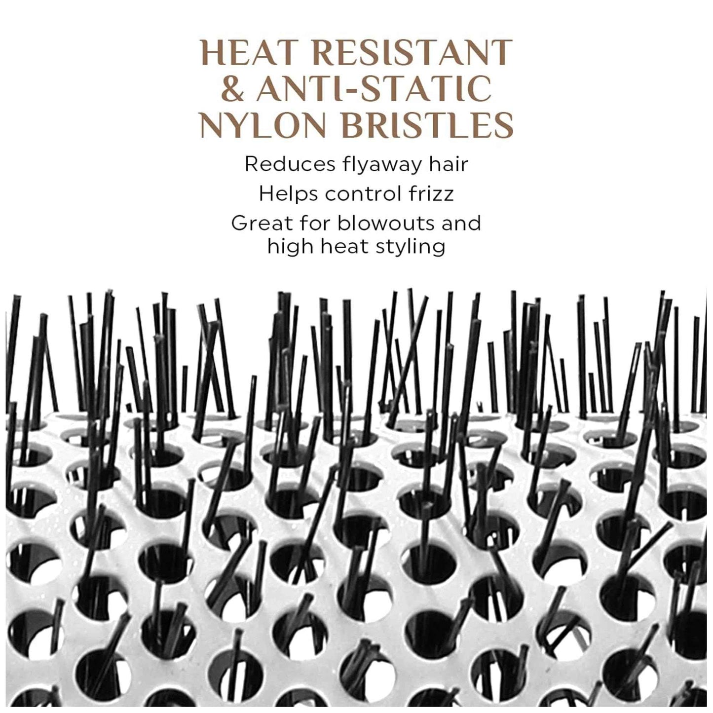 Cricket Ultra Smooth Coconut Thermal Hair Brush – 2.5” Ceramic Barrel, Coconut Oil and Keratin-Infused, Anti-Static Heat-Resistant Bristles, Textured Handle for Styling All Hair Types