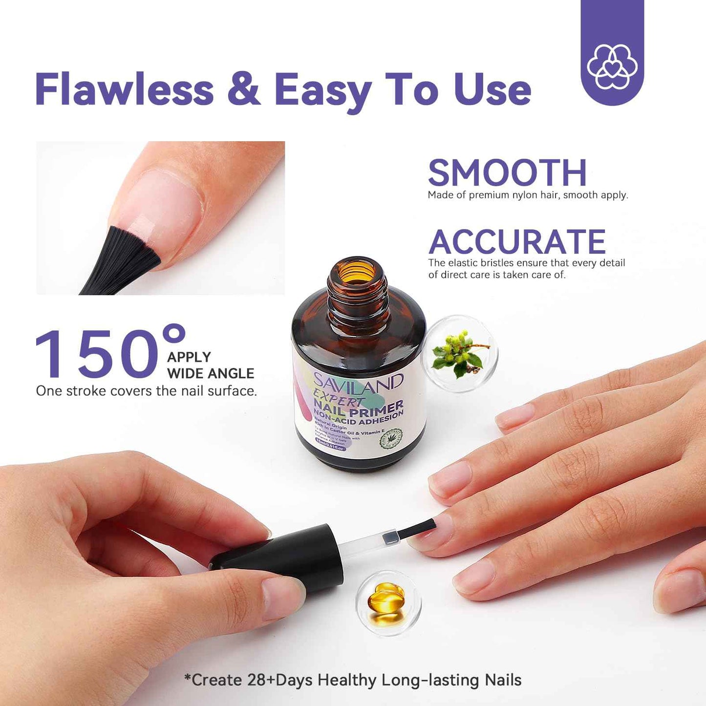 SAVILAND 16.91OZ/500ML Acrylic Liquid with 2024 Nail Primer No Lift