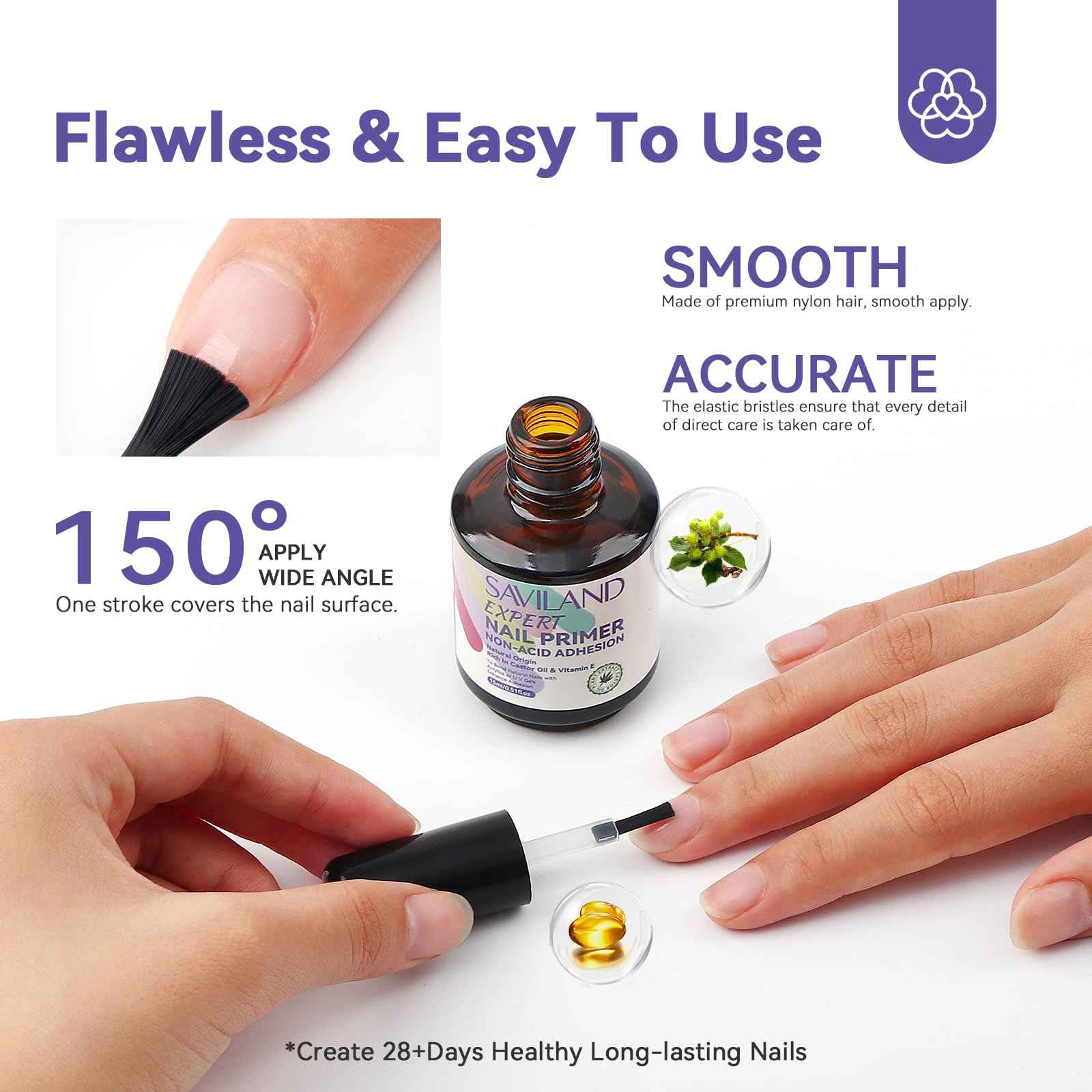 SAVILAND 16.91OZ/500ML Acrylic Liquid with 2024 Nail Primer No Lift